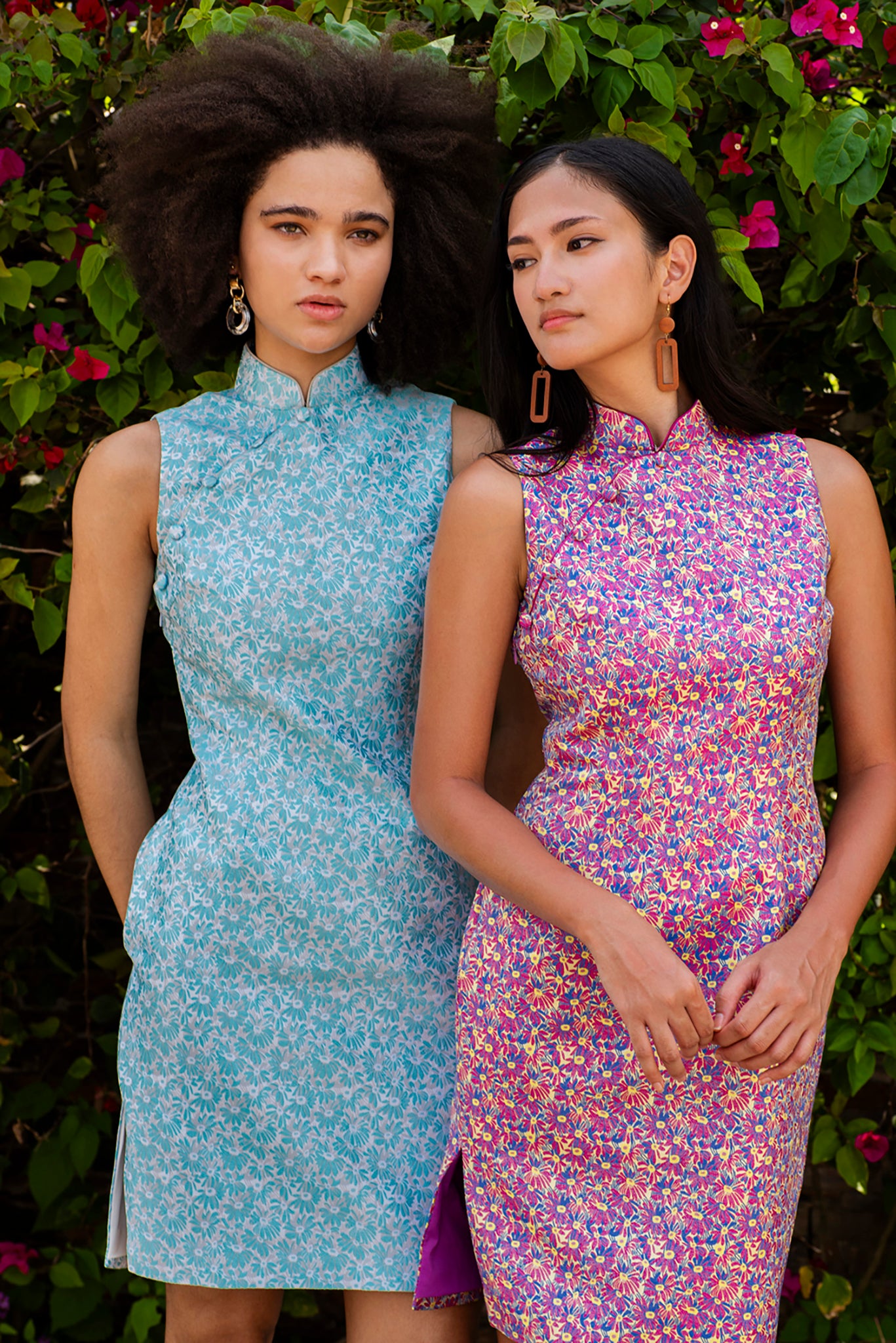 PAMELA Daisy Brocade Sleeveless Cheongsam (Baby Blue)