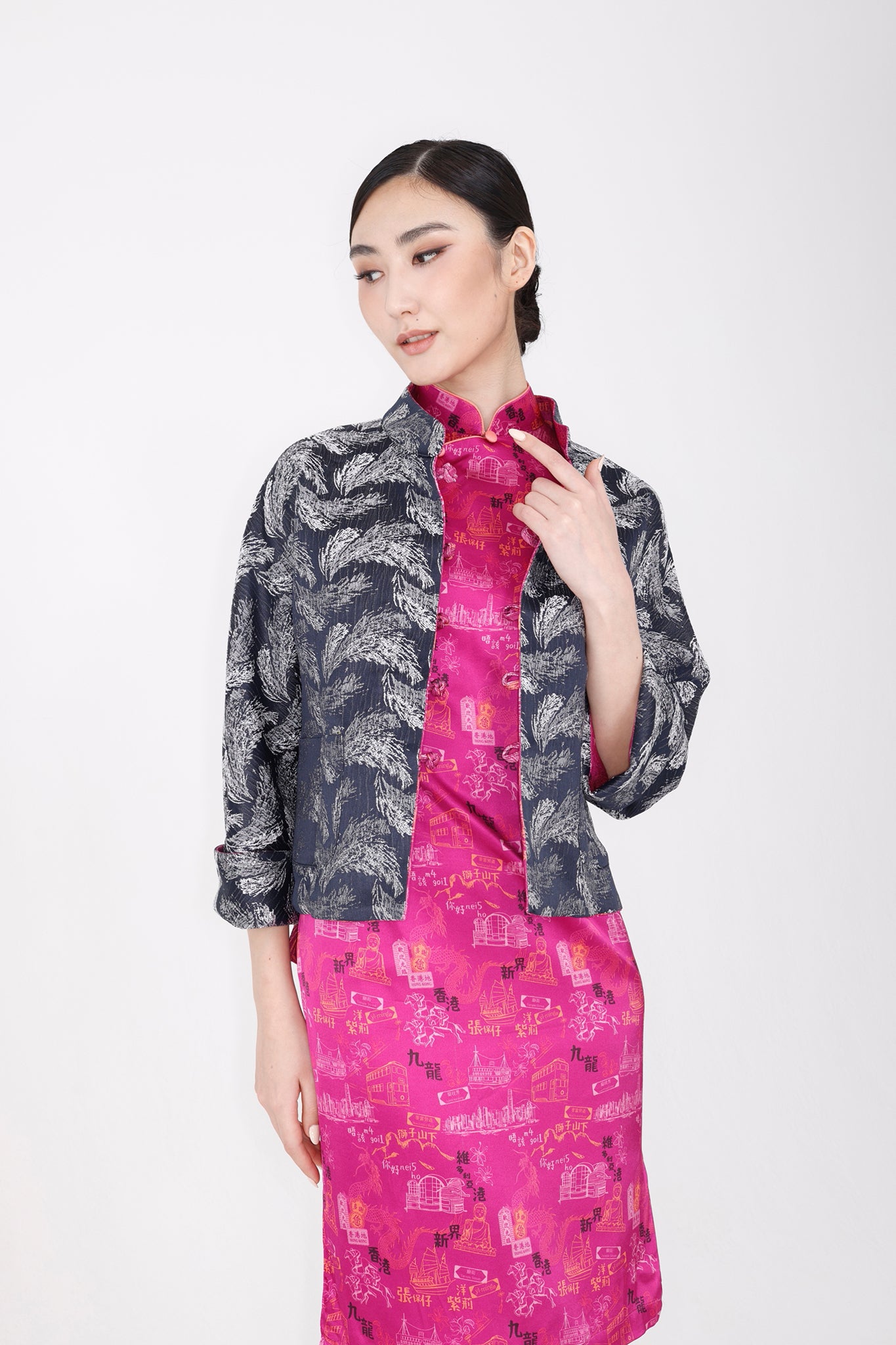 PANDORA 香港印花長衫 (粉紅)