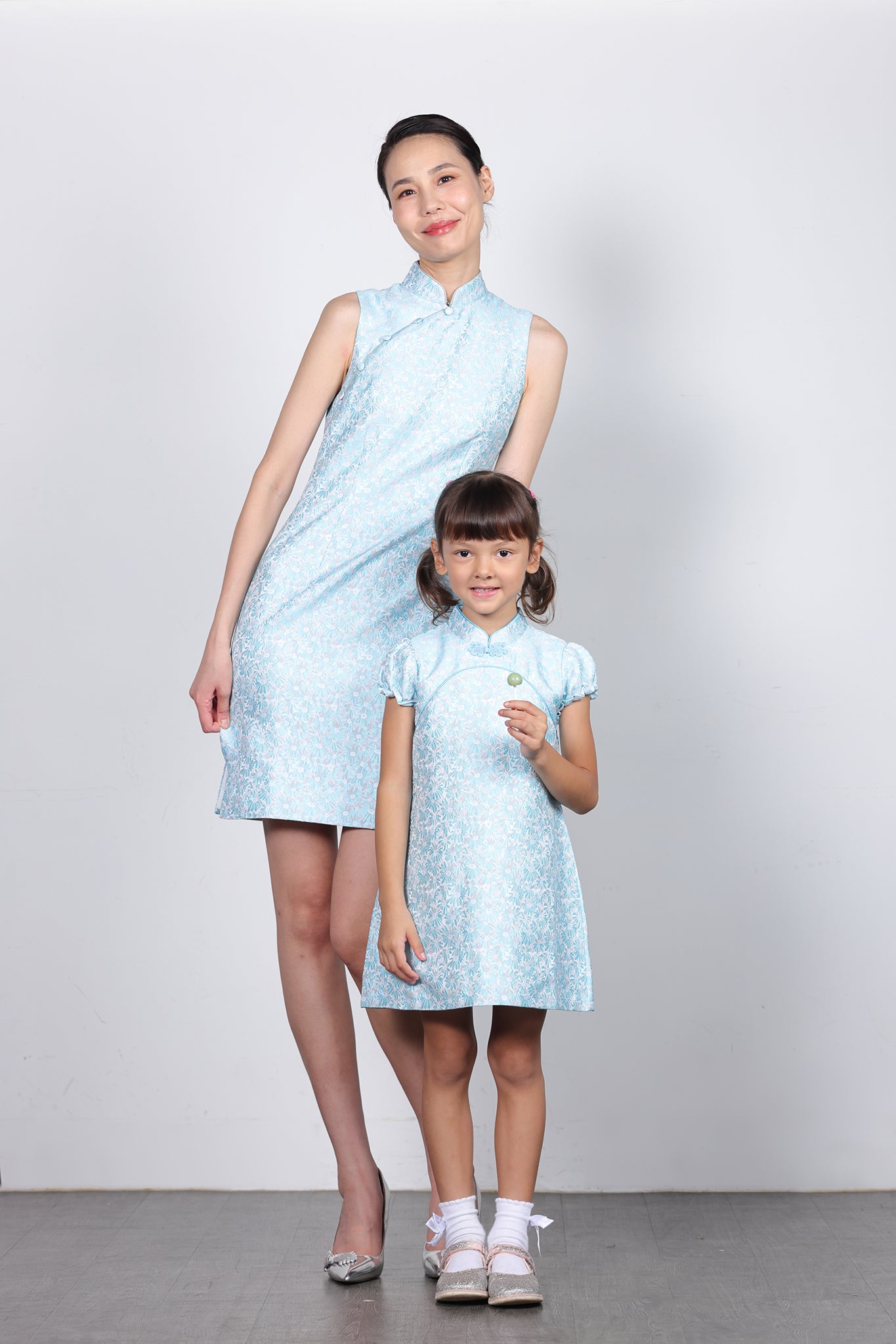POPPY Girls' Daisy Brocade Cheongsam (Baby Blue)