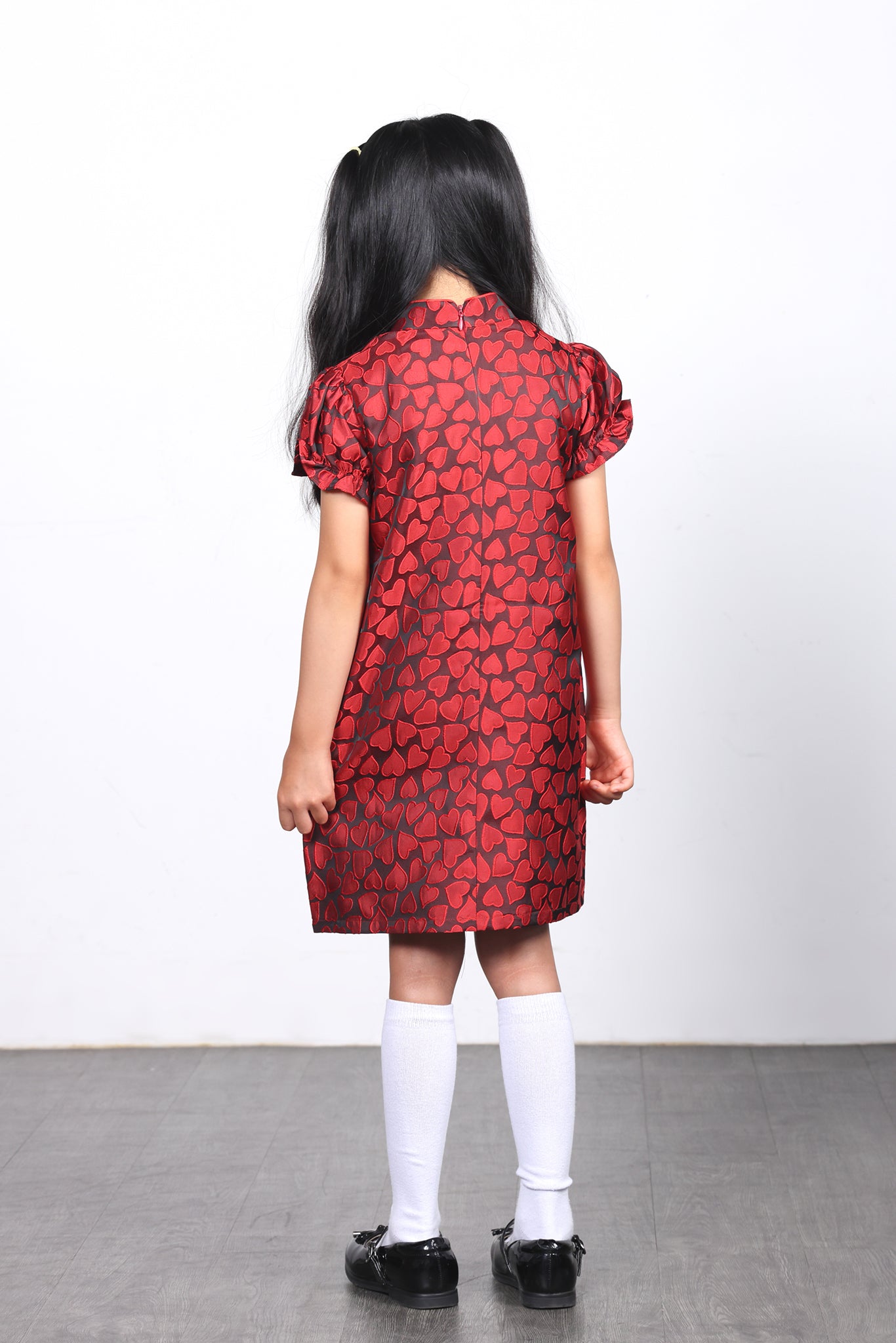 ROSA Girls' Heart Jacquard Cheongsam