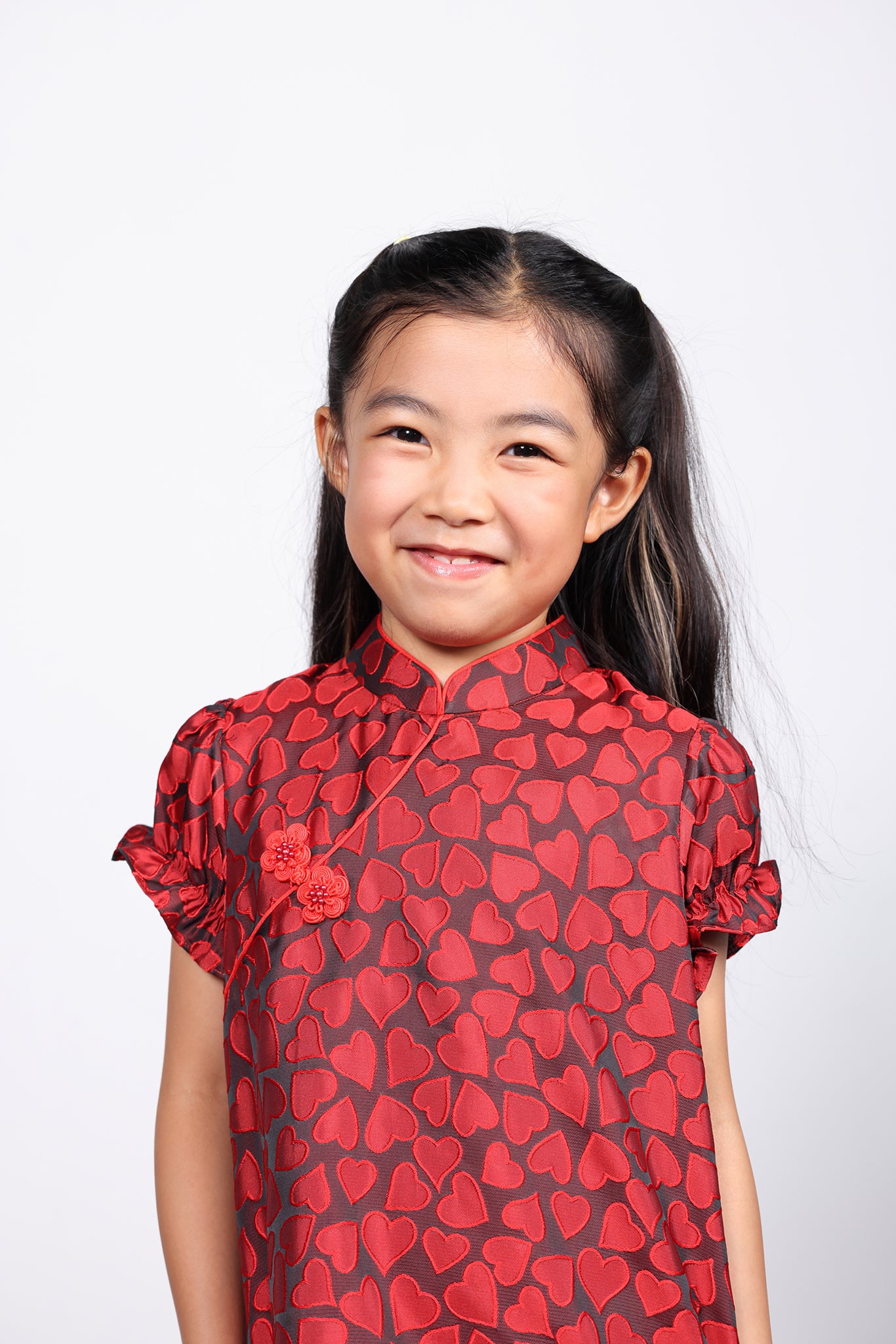 ROSA Girls' Heart Jacquard Cheongsam