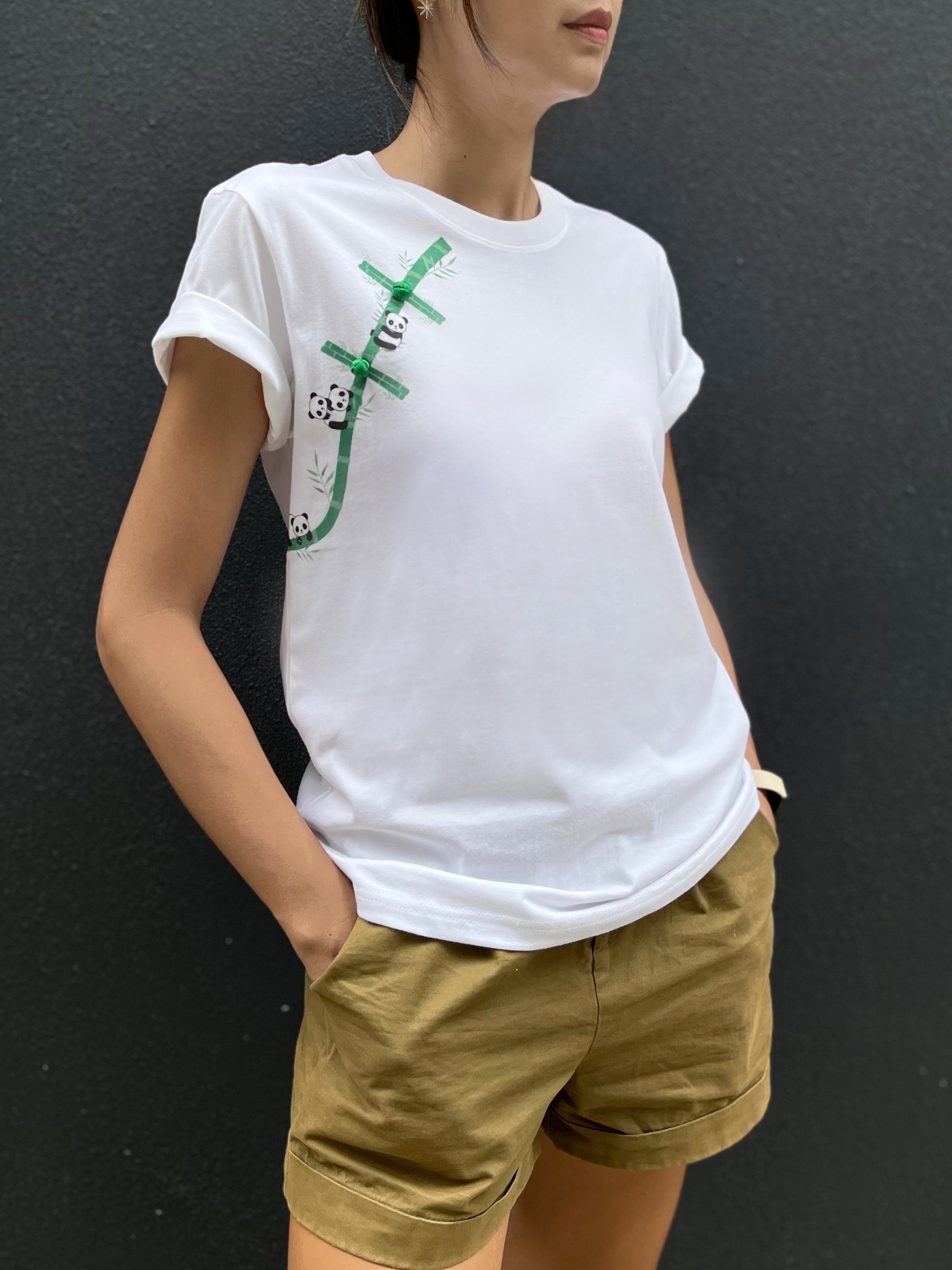PETRA Panda Print Tee (Green) - New Fit