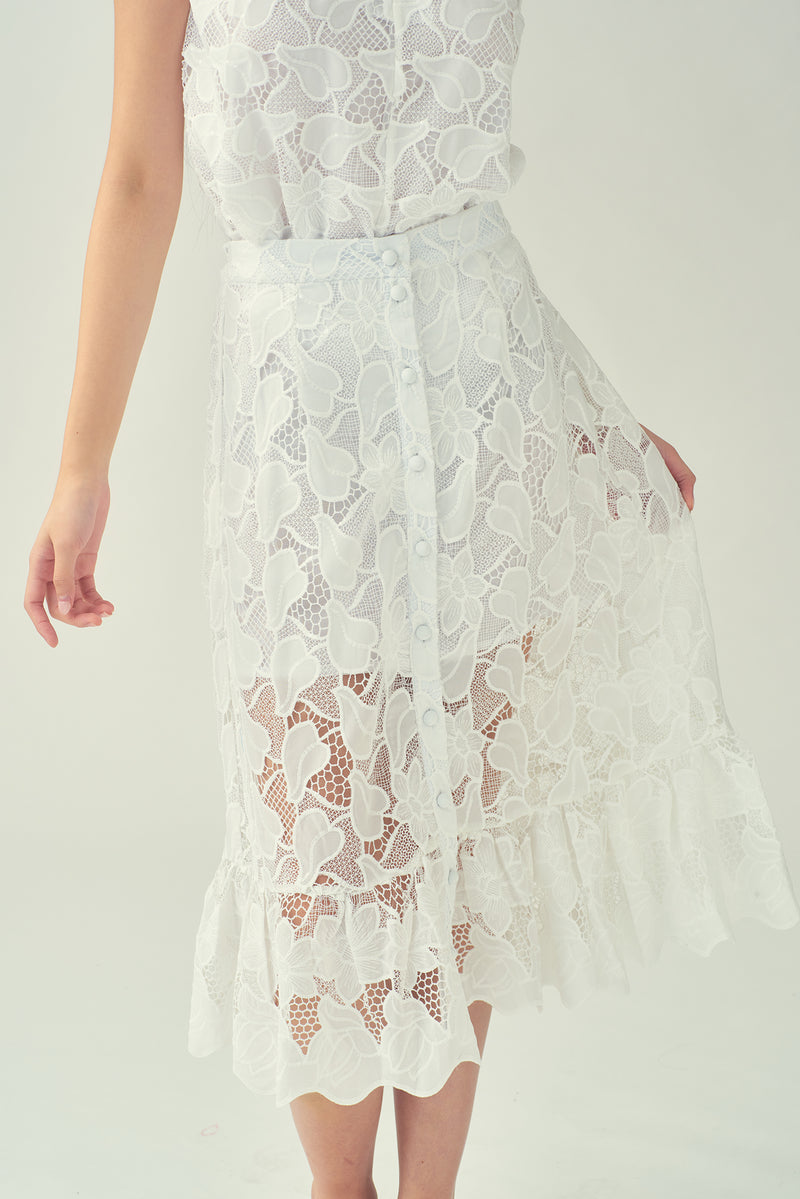 NORMA Gathered Skirt (White)