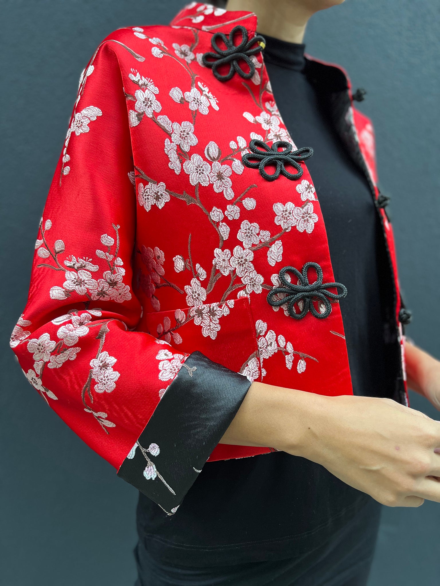 PANSY Plum Brocade Reversible Oriental Jkt