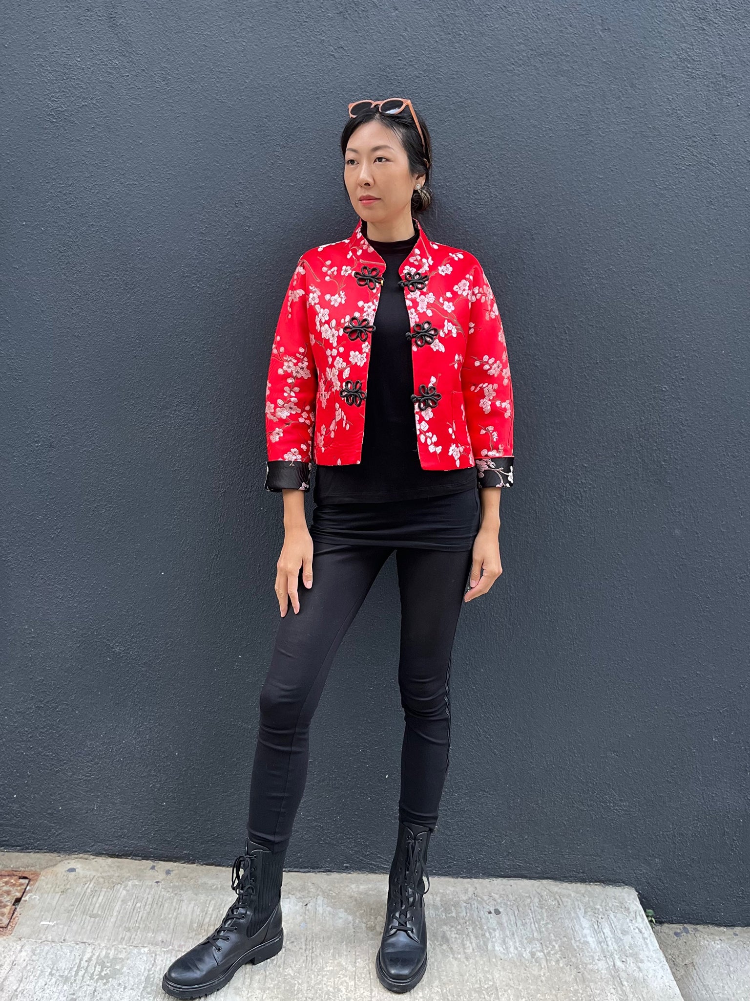 PANSY Plum Brocade Reversible Oriental Jkt