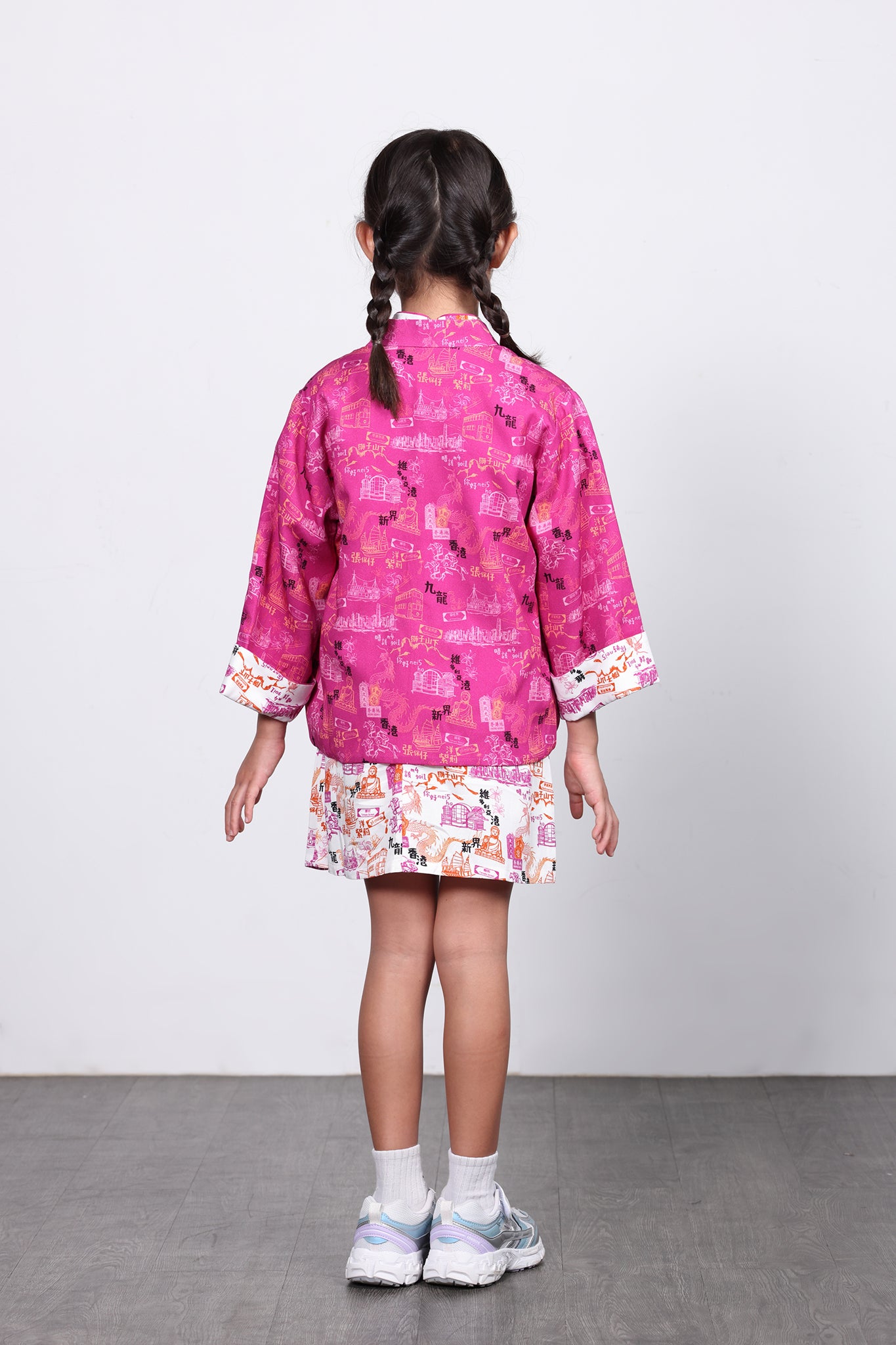 RIGEL Kids' HK Print Reversible Jacket (Fuchsia)