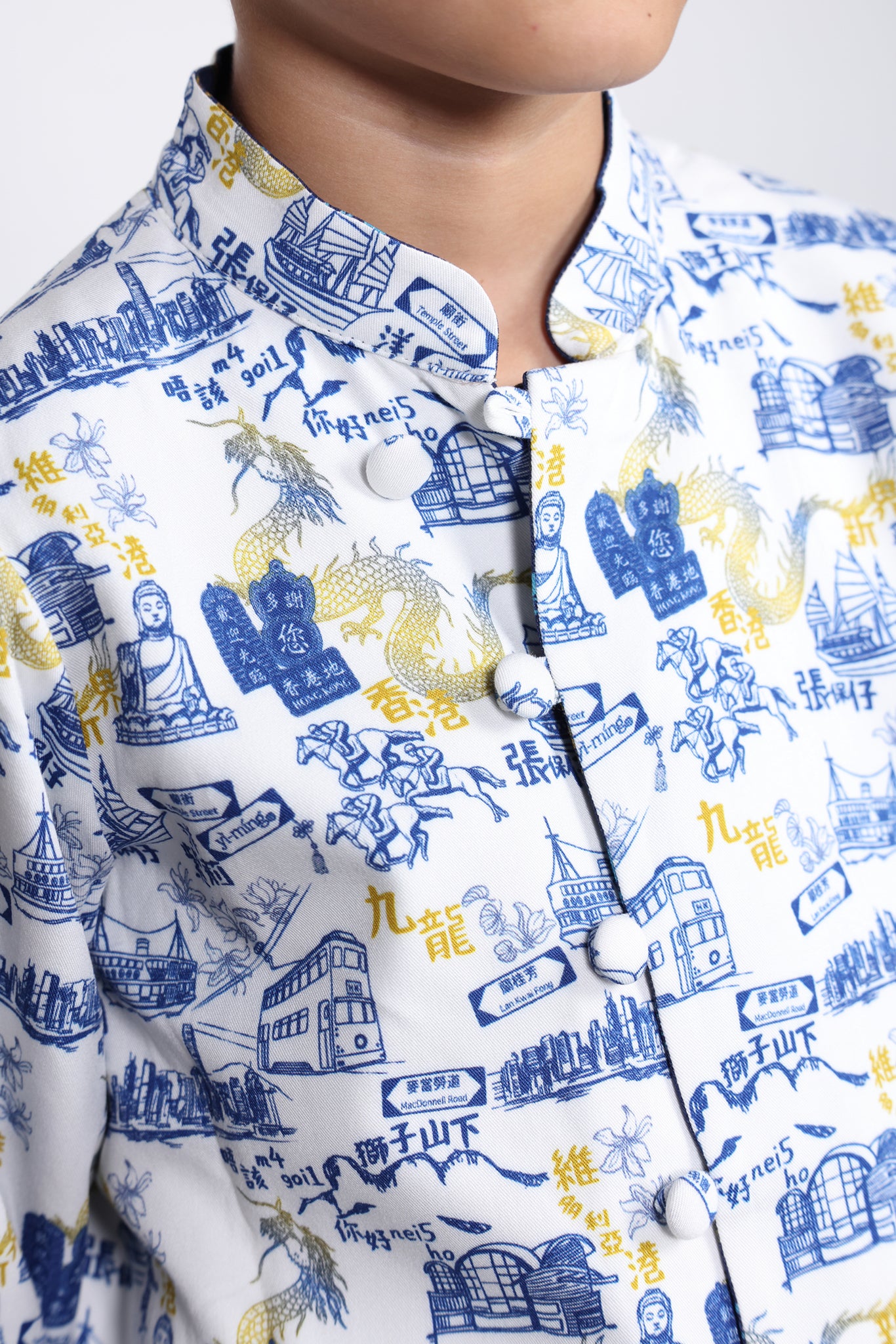 RIGEL Kids' HK Print Reversible Jacket (Navy)