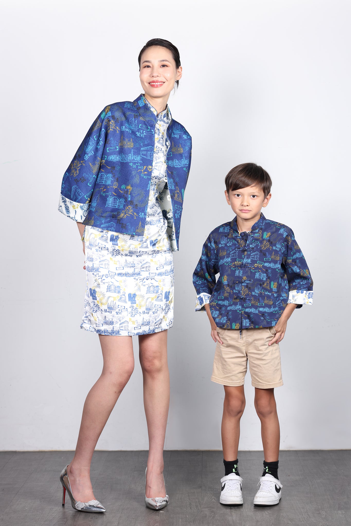 RIGEL Kids' HK Print Reversible Jacket (Navy)
