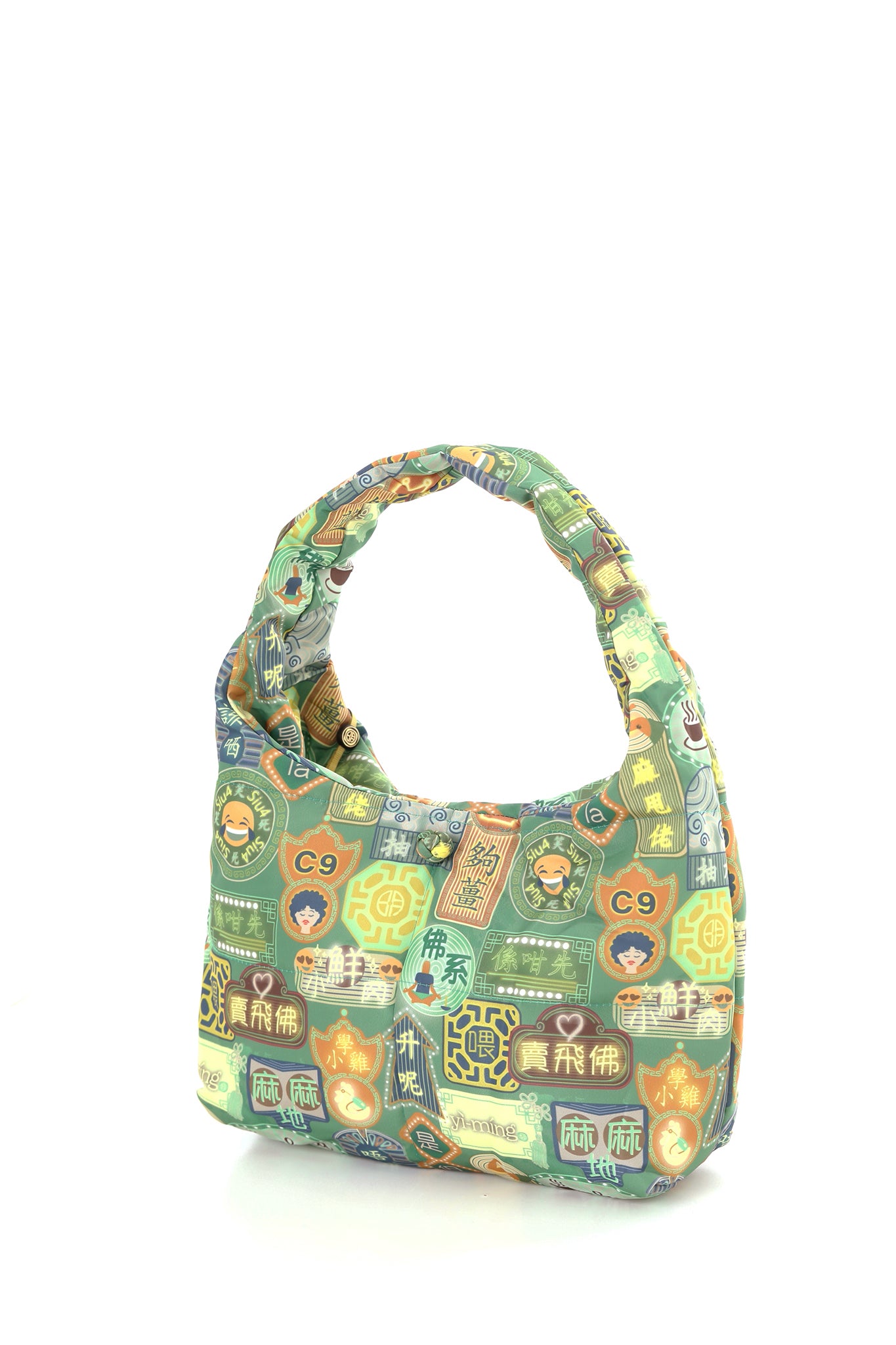 PORTER Canton-slang Print Puffy Handbag (Green)