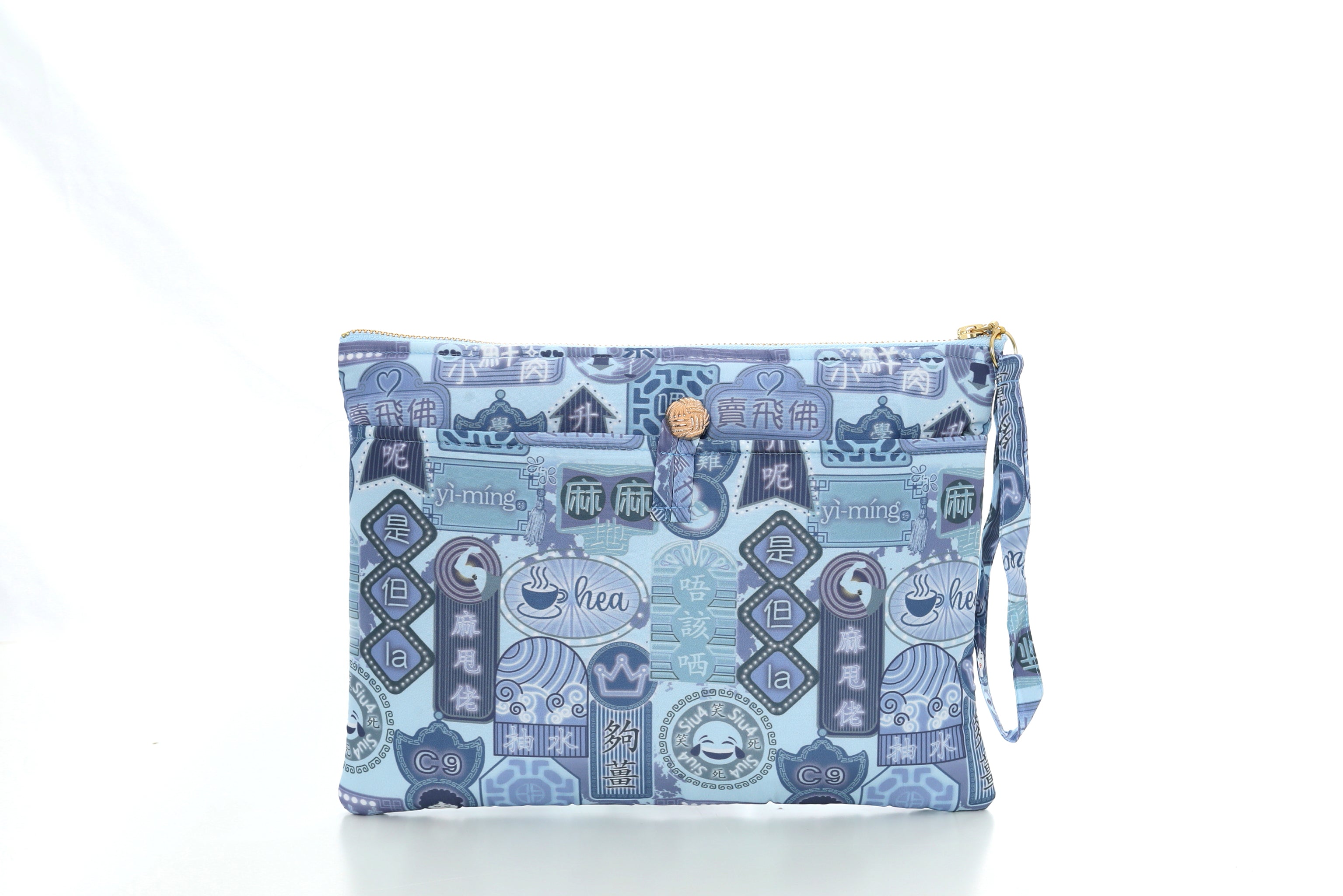 POSEY Canton-slang Print Puffy Clutch (Blue)