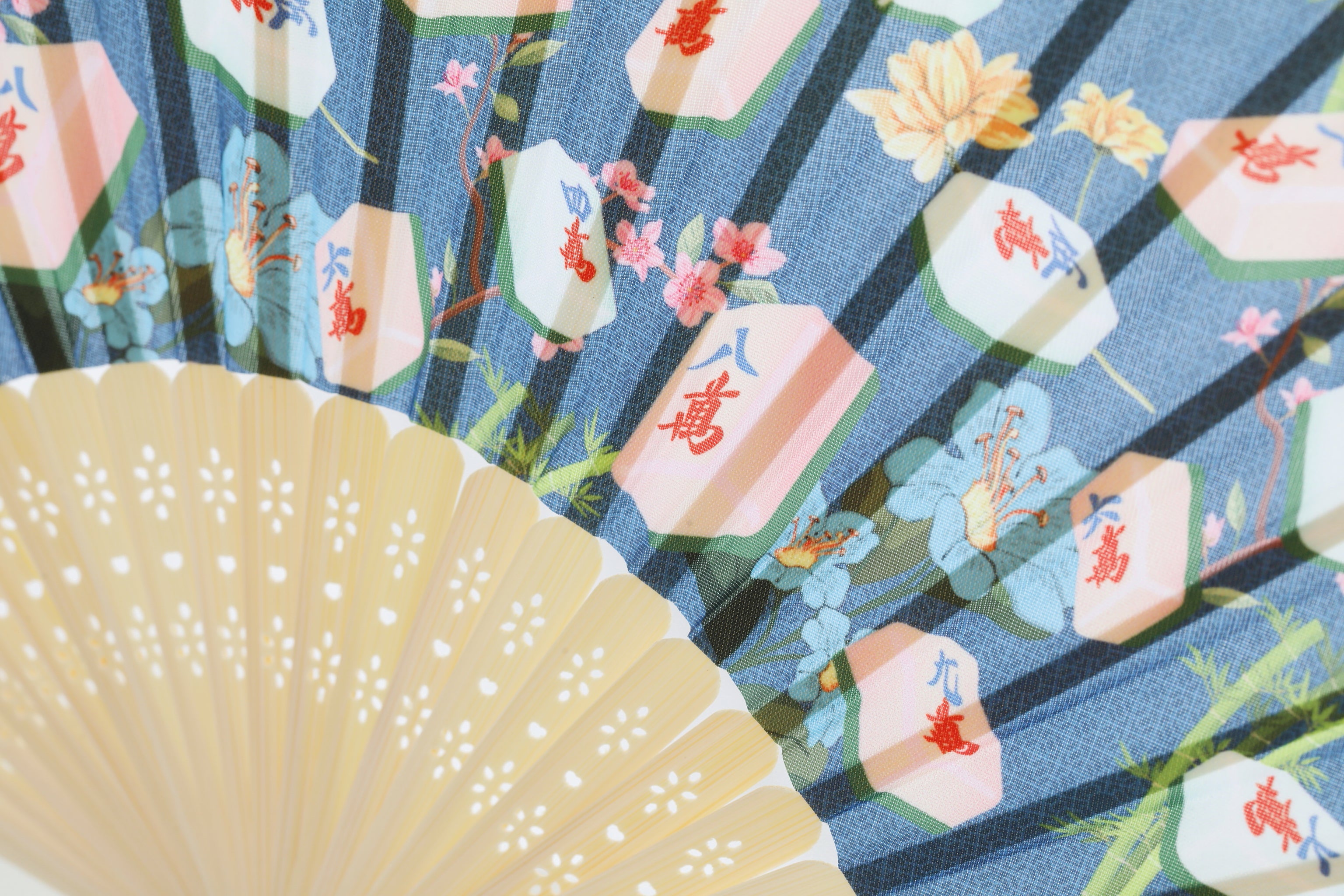 POLA Mahjong Print Chinese Folding Fan