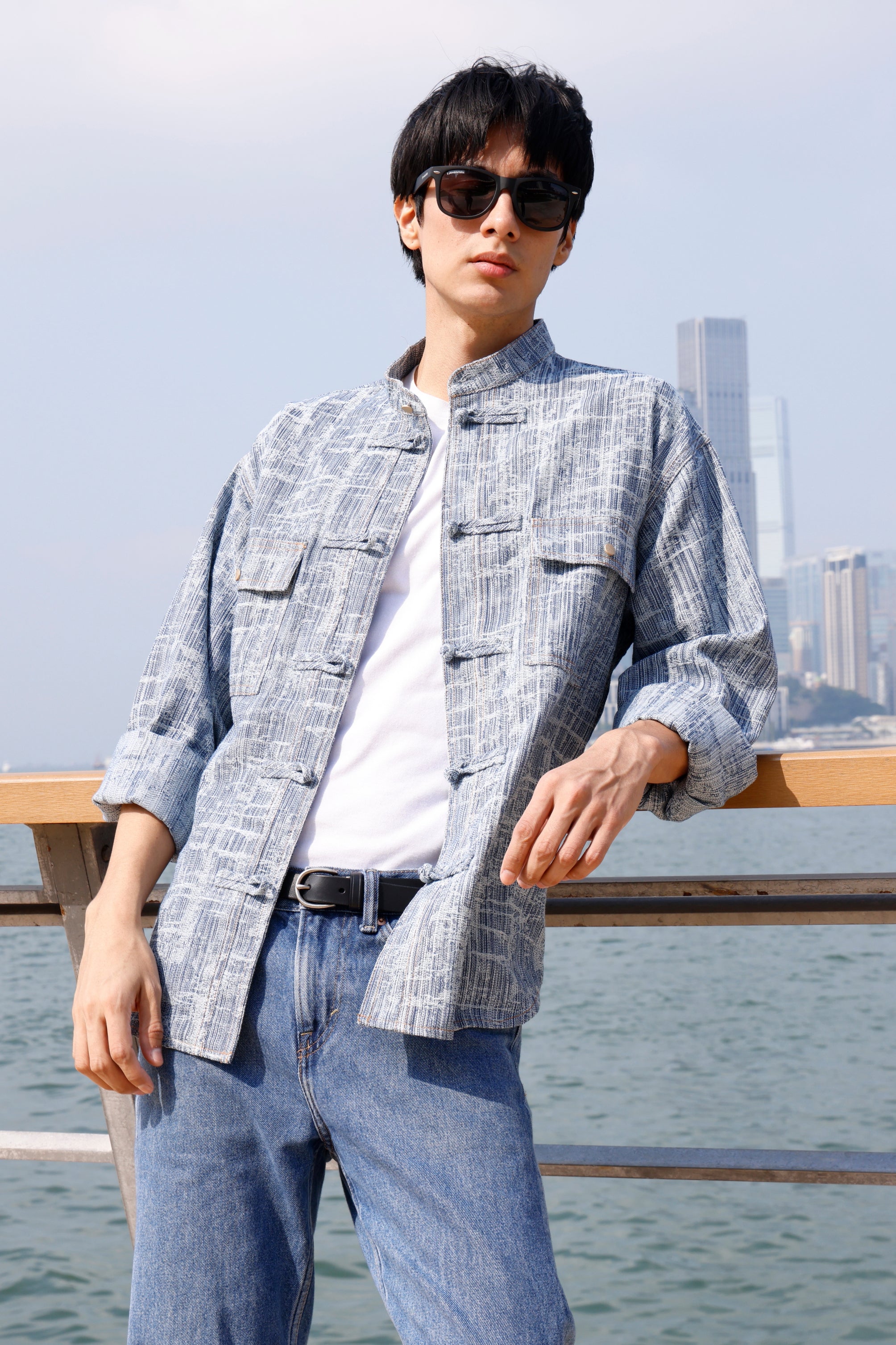 PAXTON Unisex Jacquard Denim Shirt