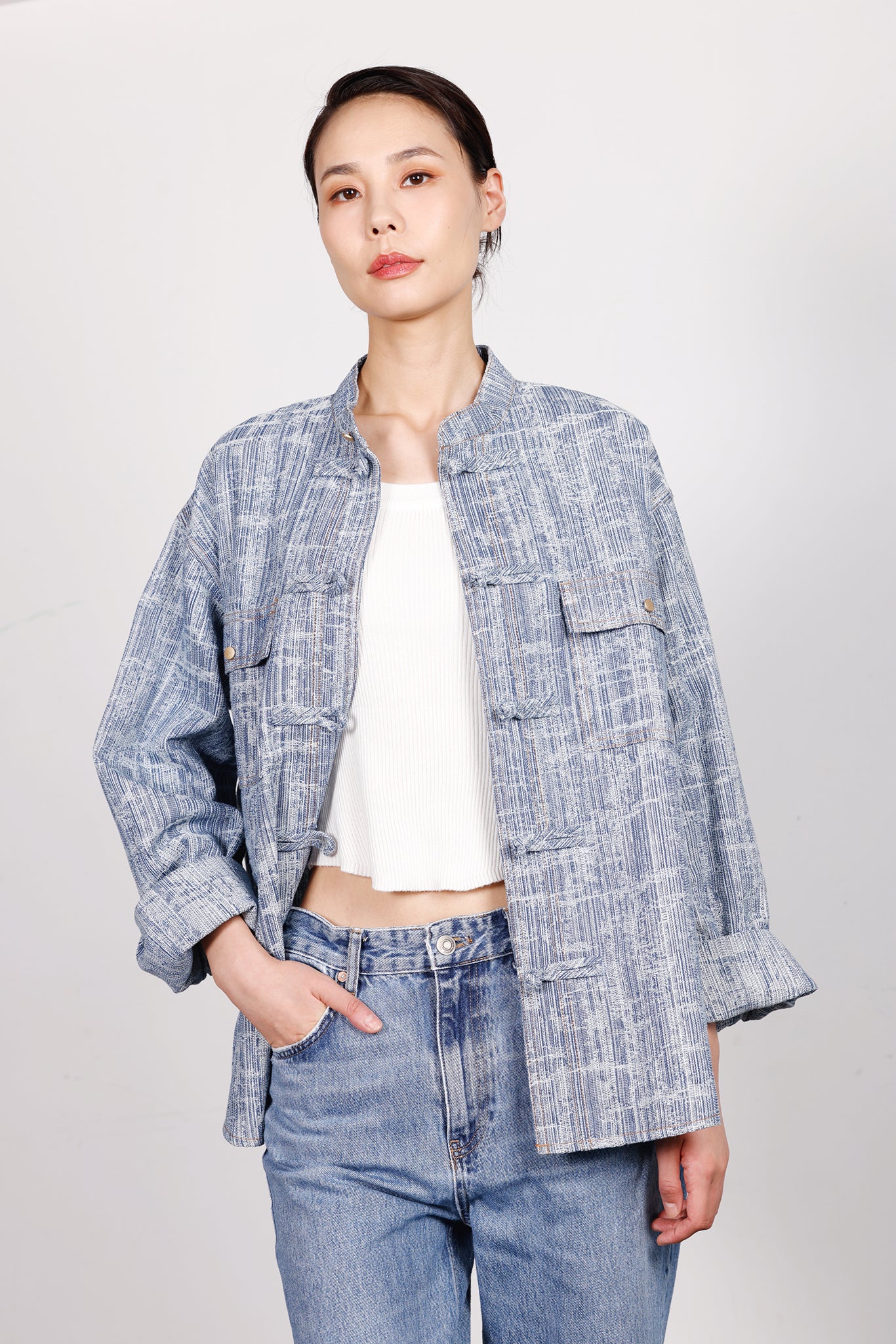 PAXTON Unisex Jacquard Denim Shirt