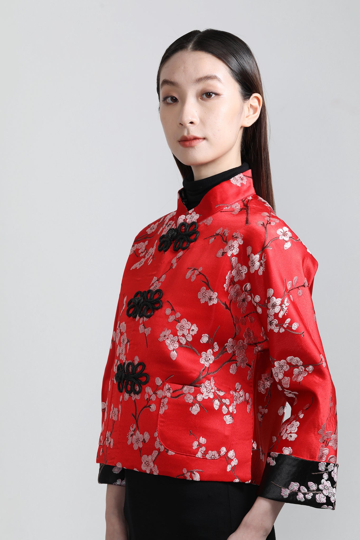 PANSY Plum Brocade Reversible Oriental Jkt
