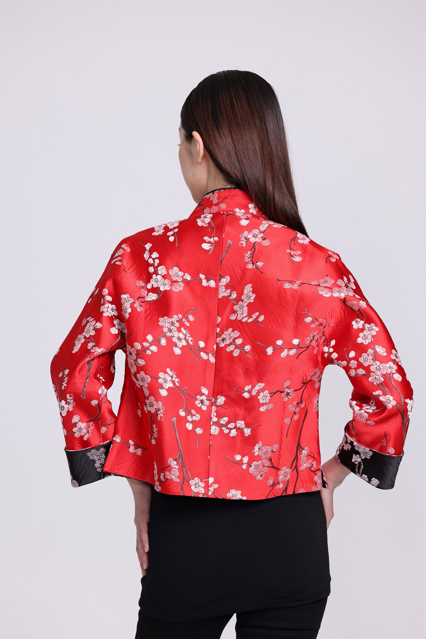 PANSY Plum Brocade Reversible Oriental Jkt