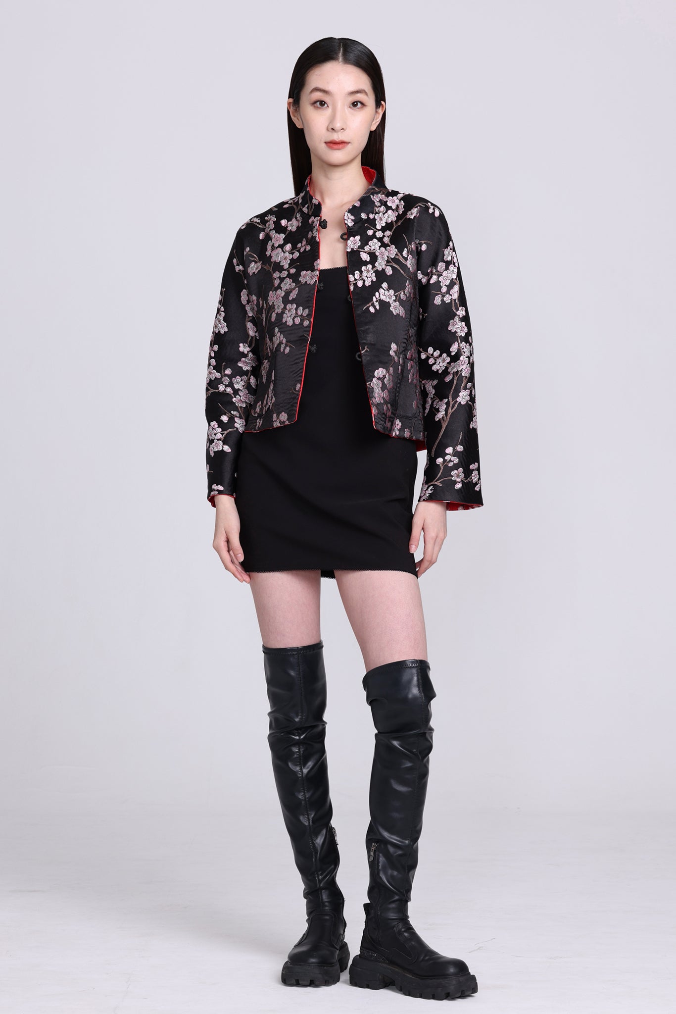 PANSY Plum Brocade Reversible Oriental Jkt