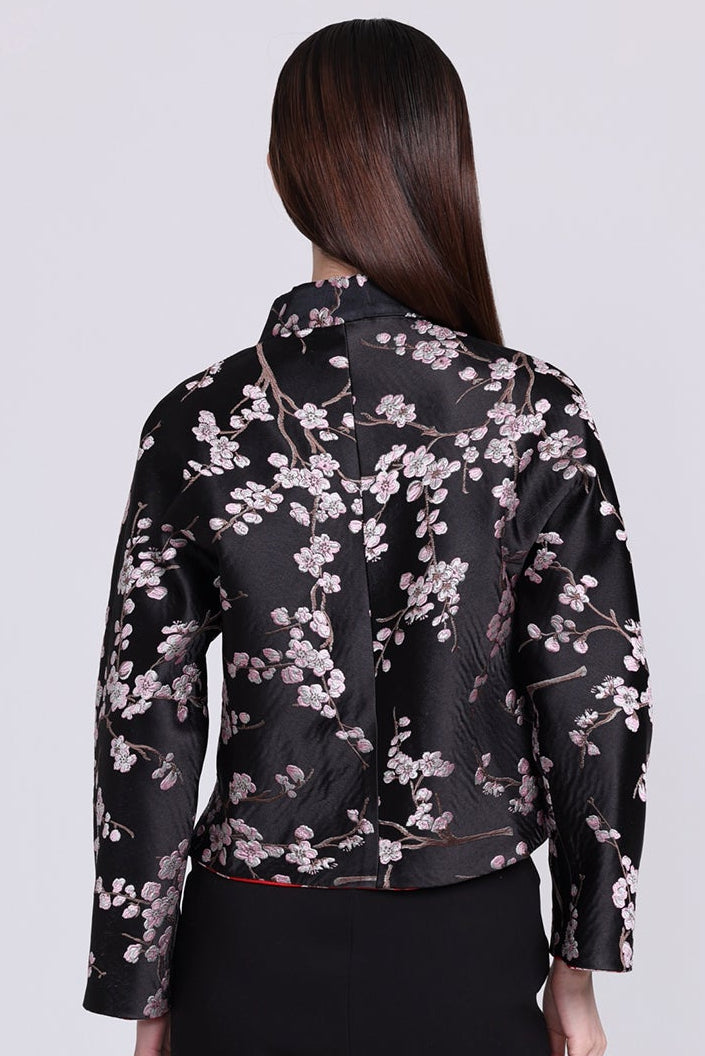PANSY Plum Brocade Reversible Oriental Jkt