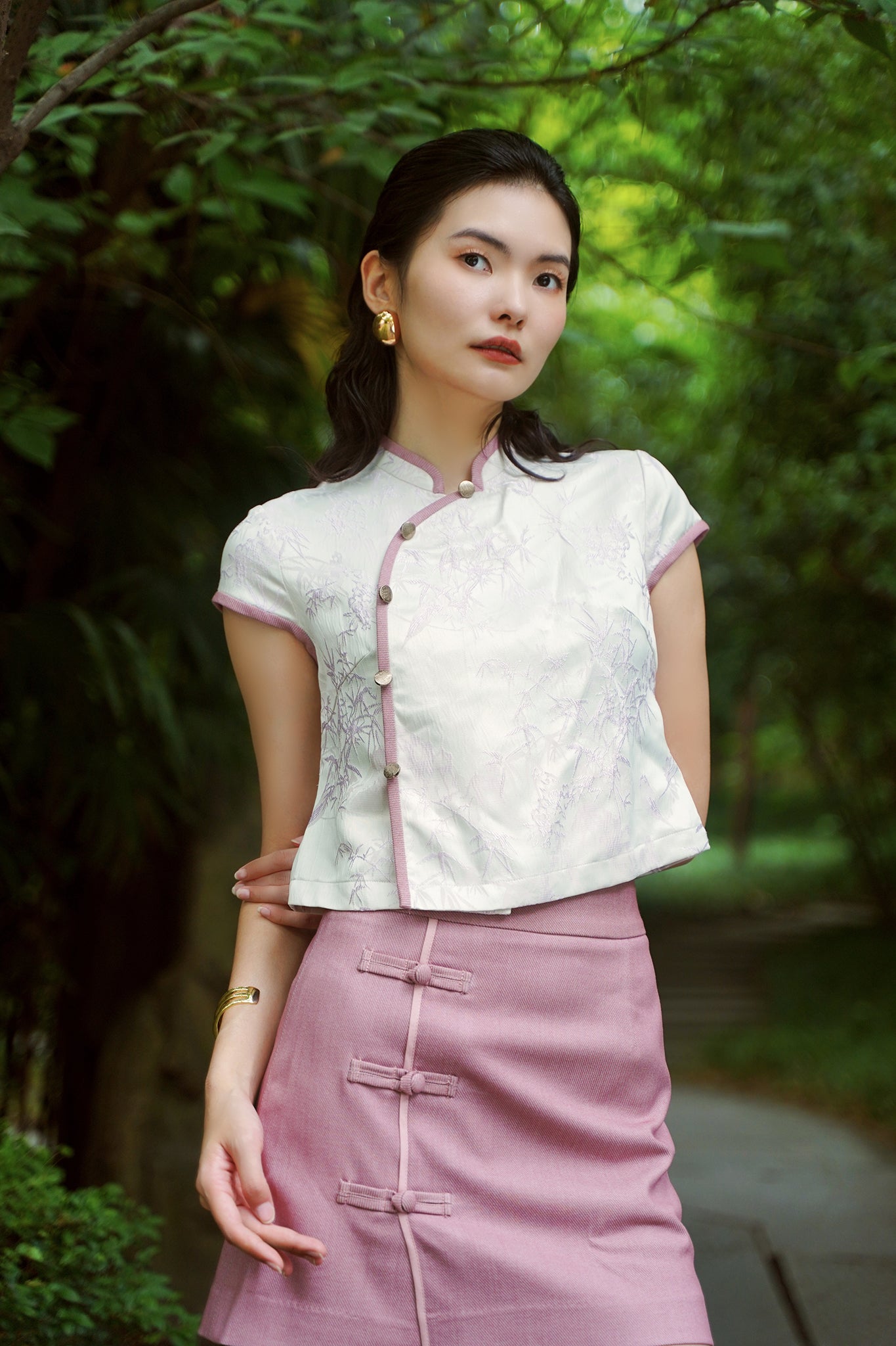 PINKIE Cropped Blouse (Lt. Pink)