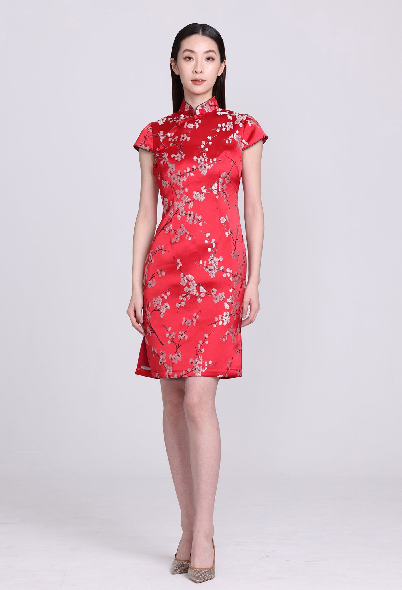 Yi-ming POLLY 梅花織錦長衫 (紅色)