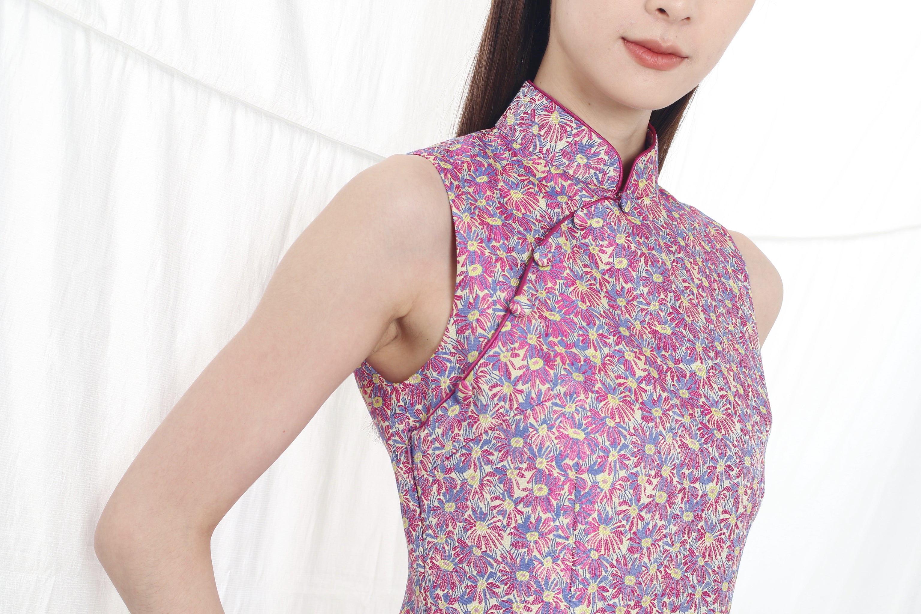 Yi-ming PAMELA雛菊織錦無袖長衫 (紫色)