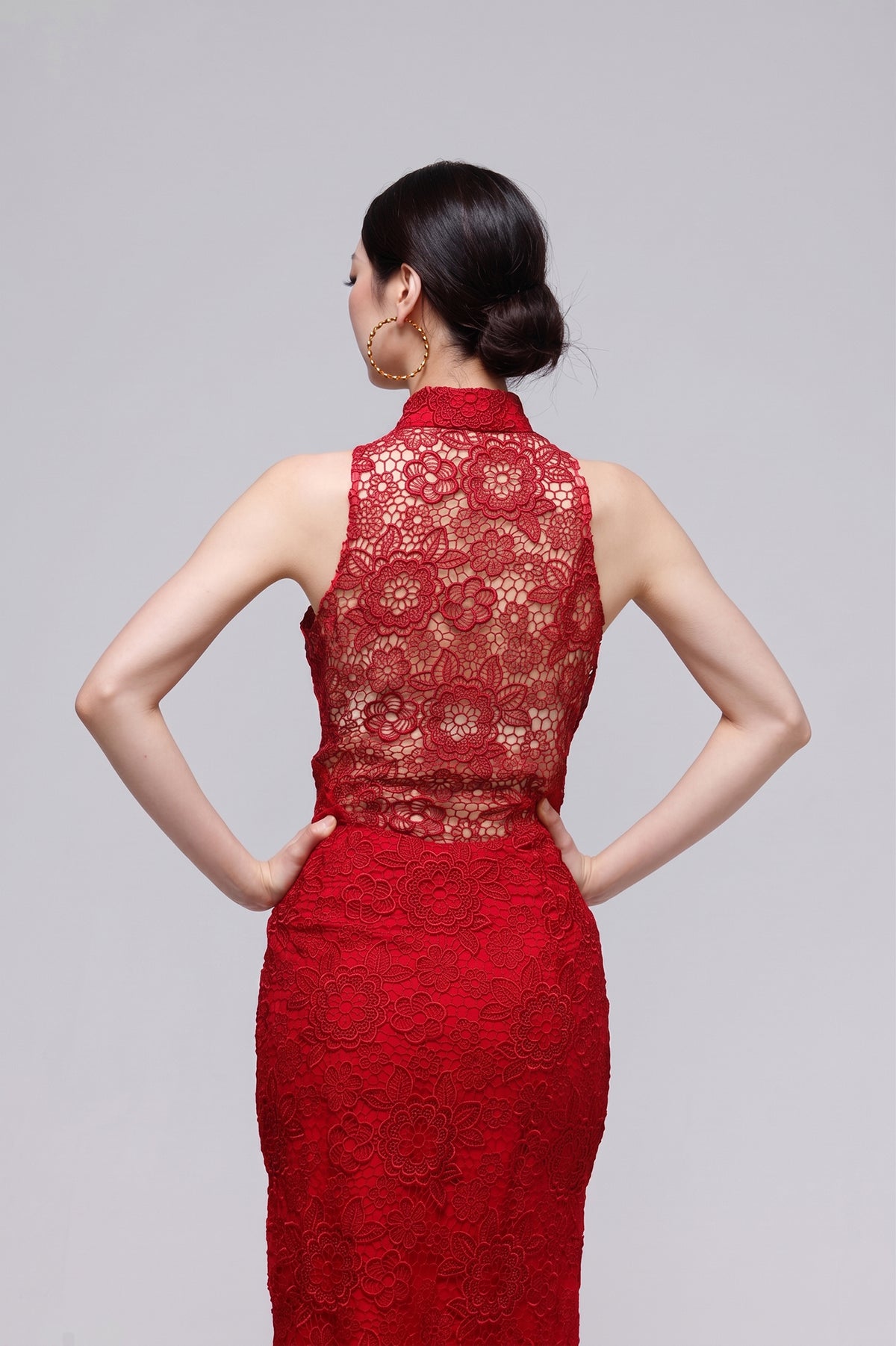 ELIZABETH Lace Cheongsam (Red)