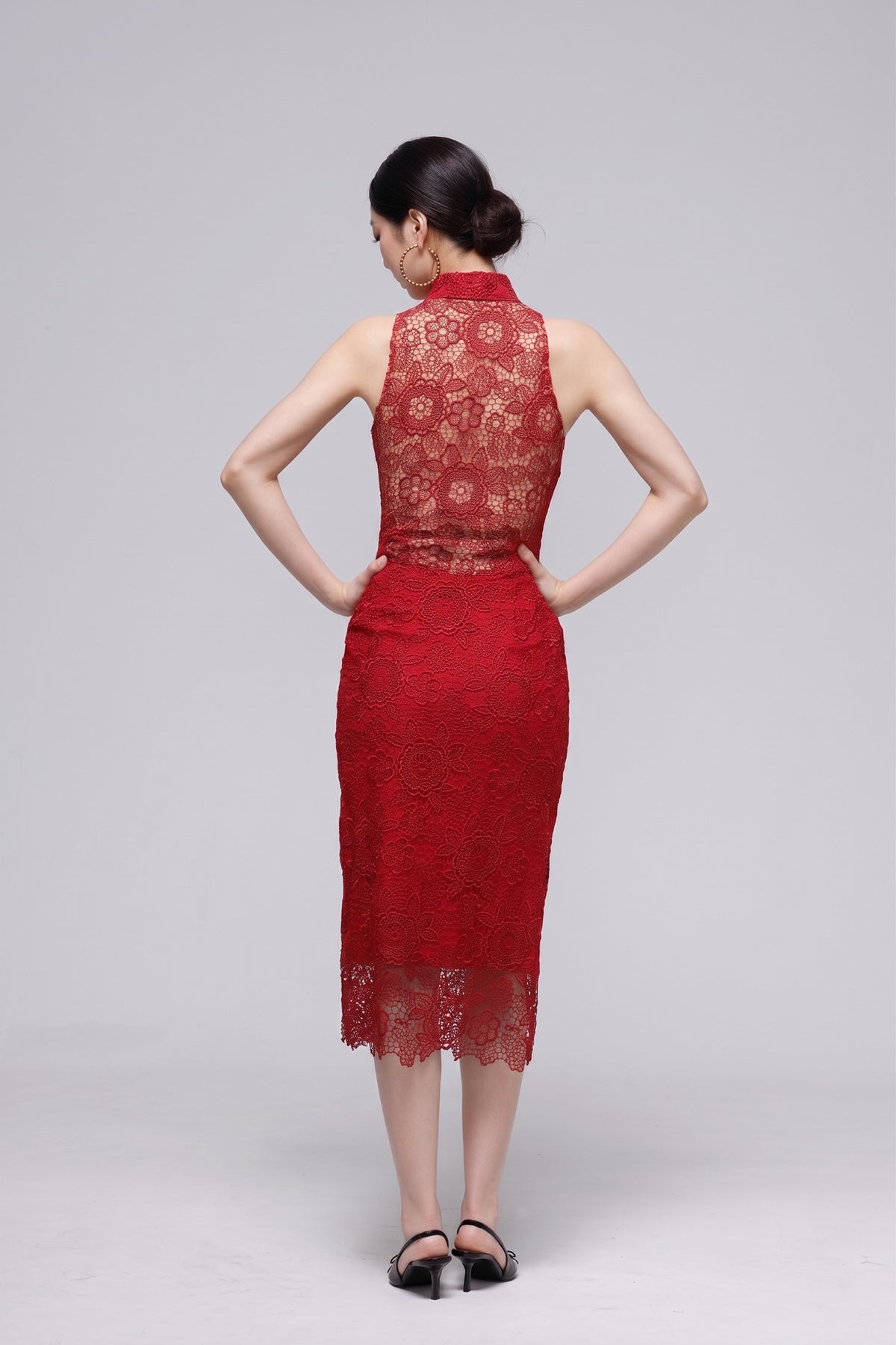 ELIZABETH Lace Cheongsam (Red)