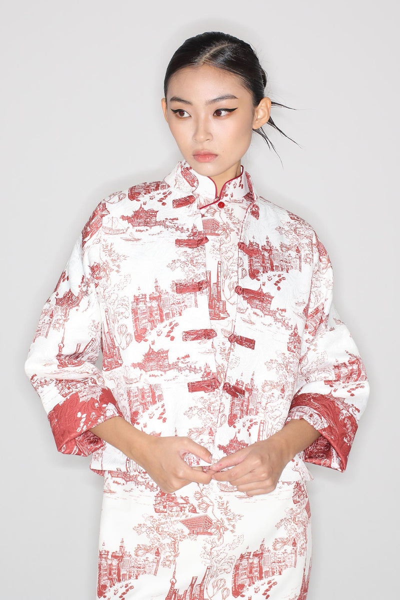 MAGGIE Reversible Oriental Jacket (White/ Red)