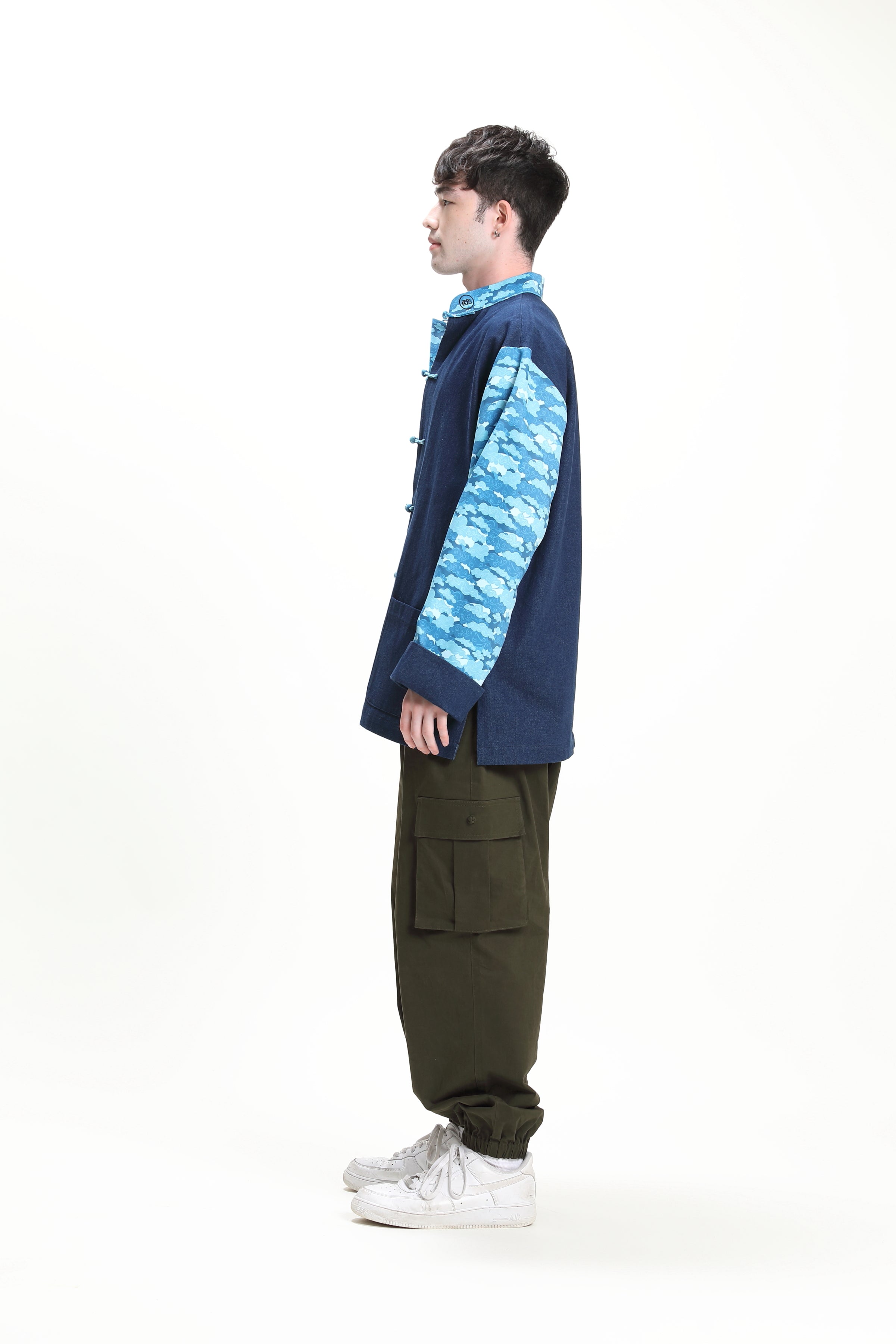 CYPHERHOOD ASHTON 中山裝功夫拼布外套 (海軍藍)