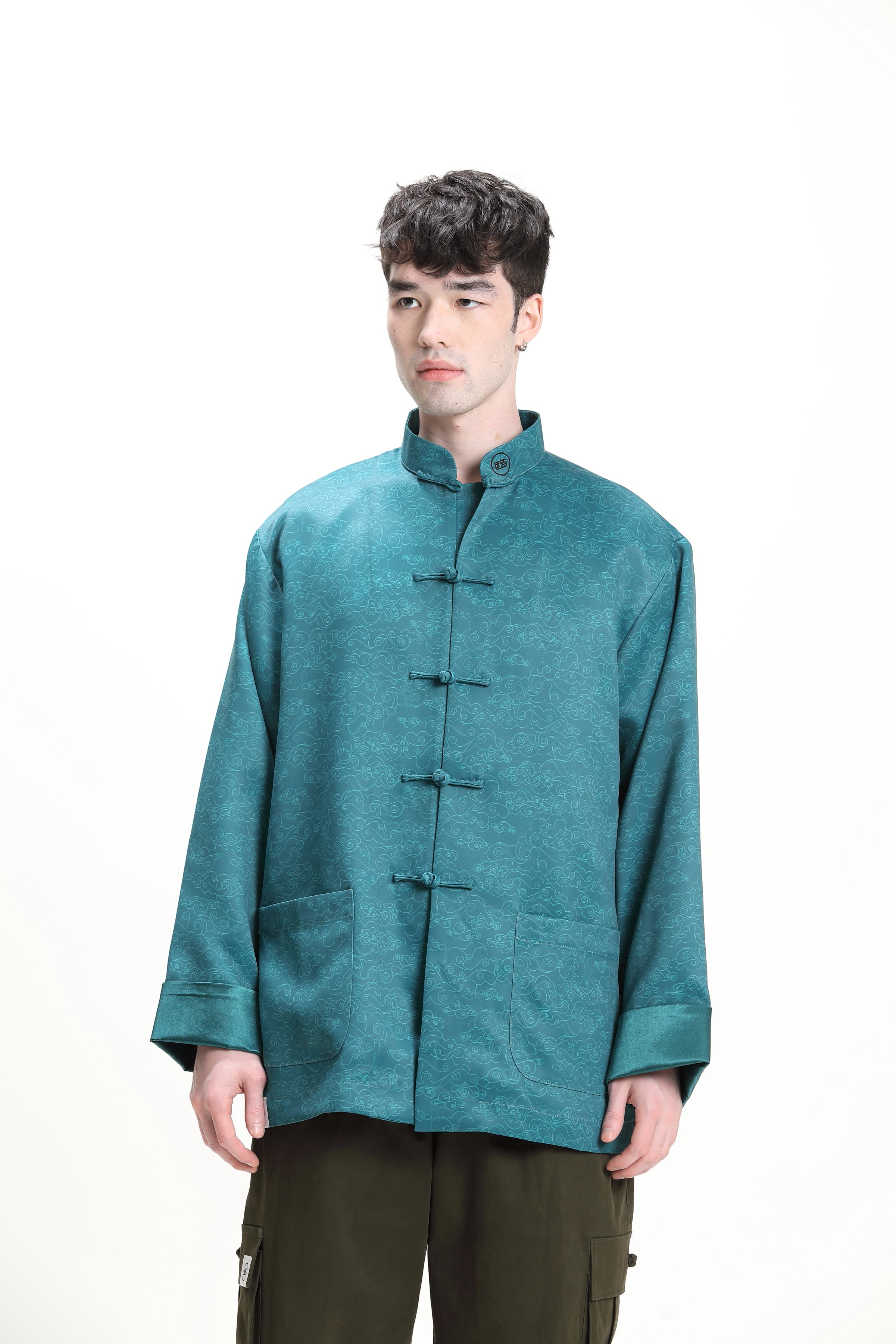 ASHTON Unisex Kungfu Jacket (Aqua)