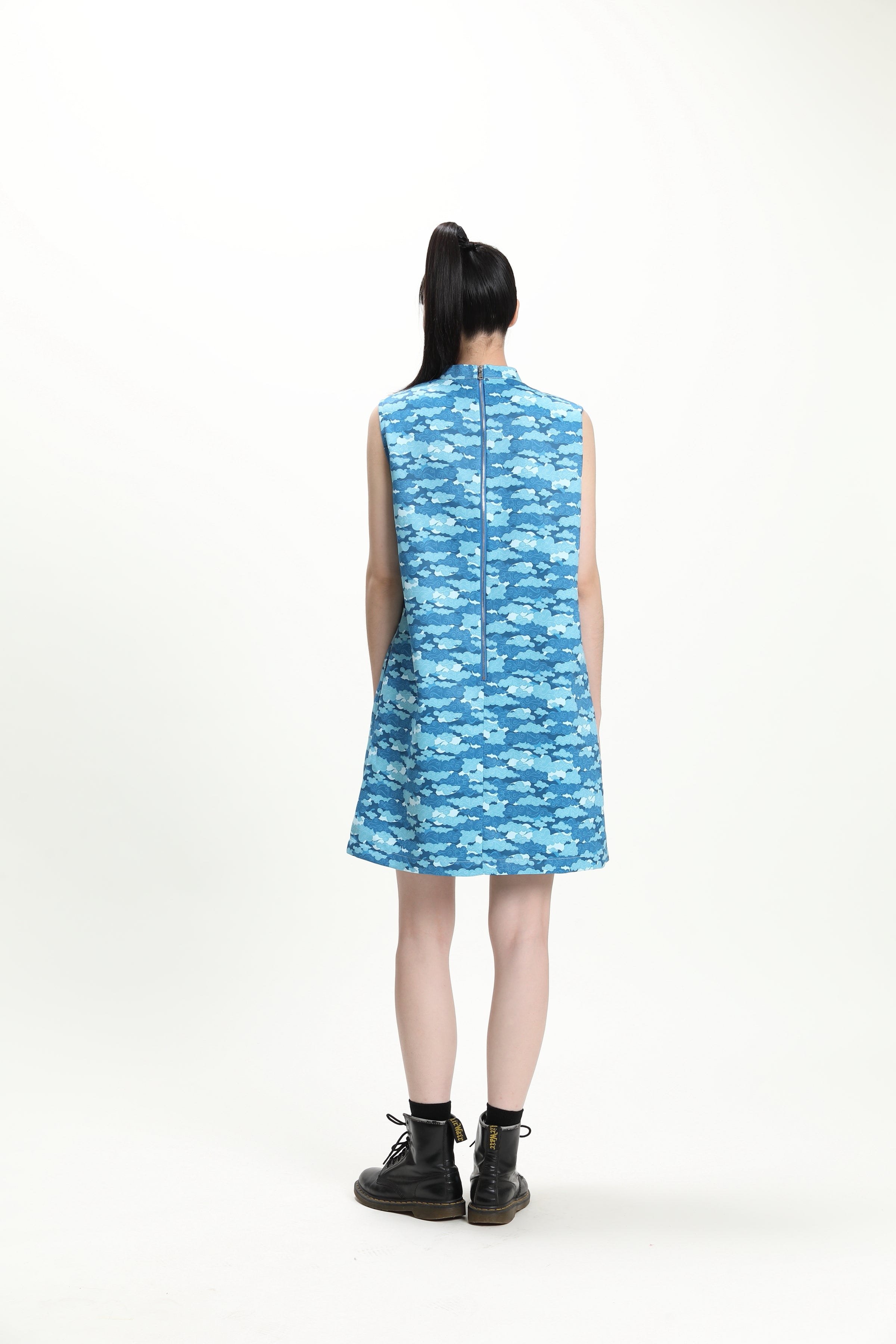 CALLA Sleeveless Loose Cheongsam (Blue)