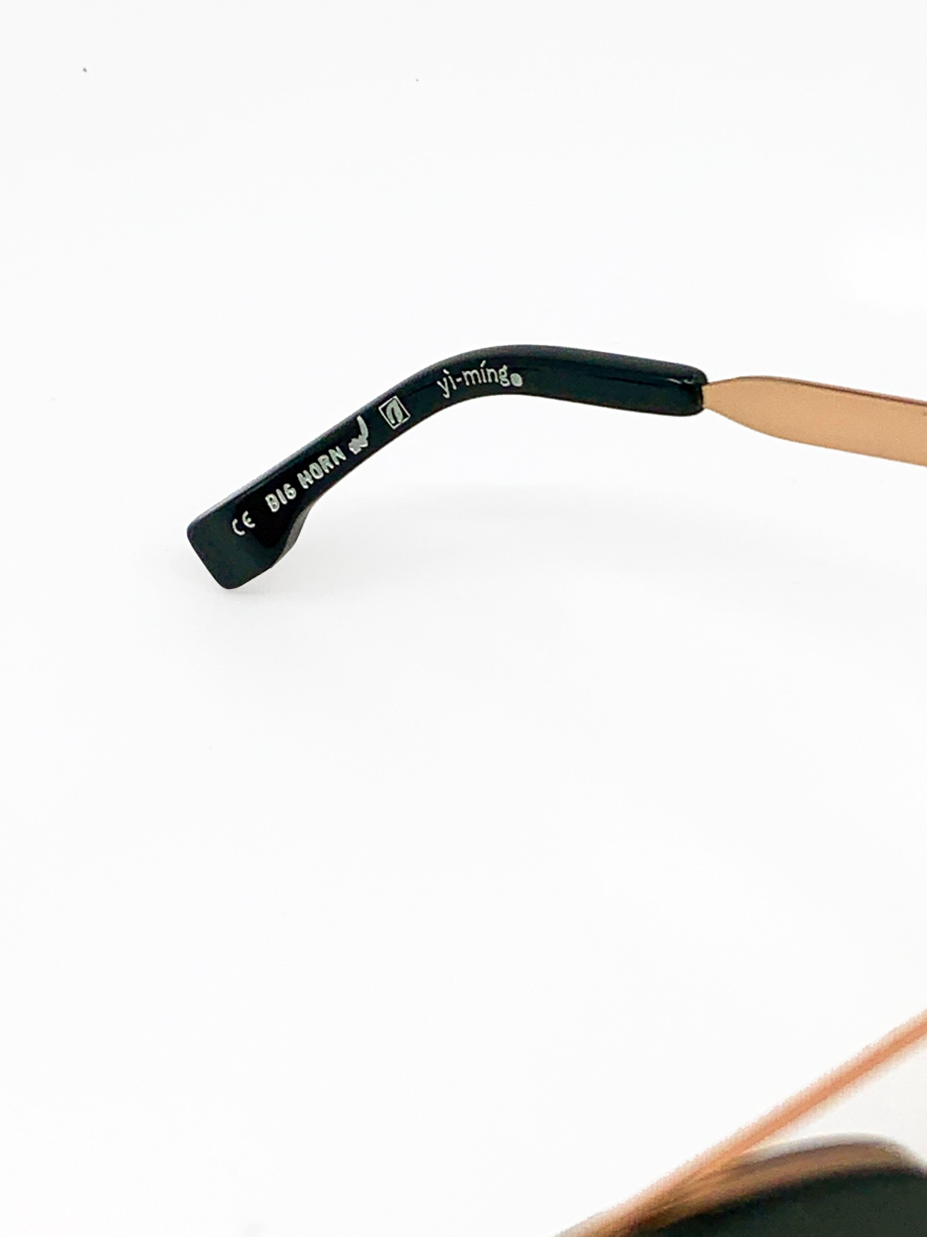 Yi-ming X Big Horn Butterfly Black Matt Gold Sunglasses.