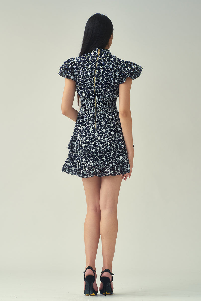 NICOLE Frill Tiered Dress (Black)