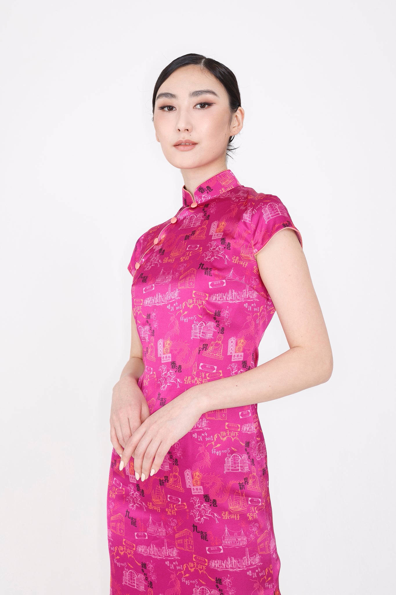 PANDORA 香港印花長衫 (粉紅)