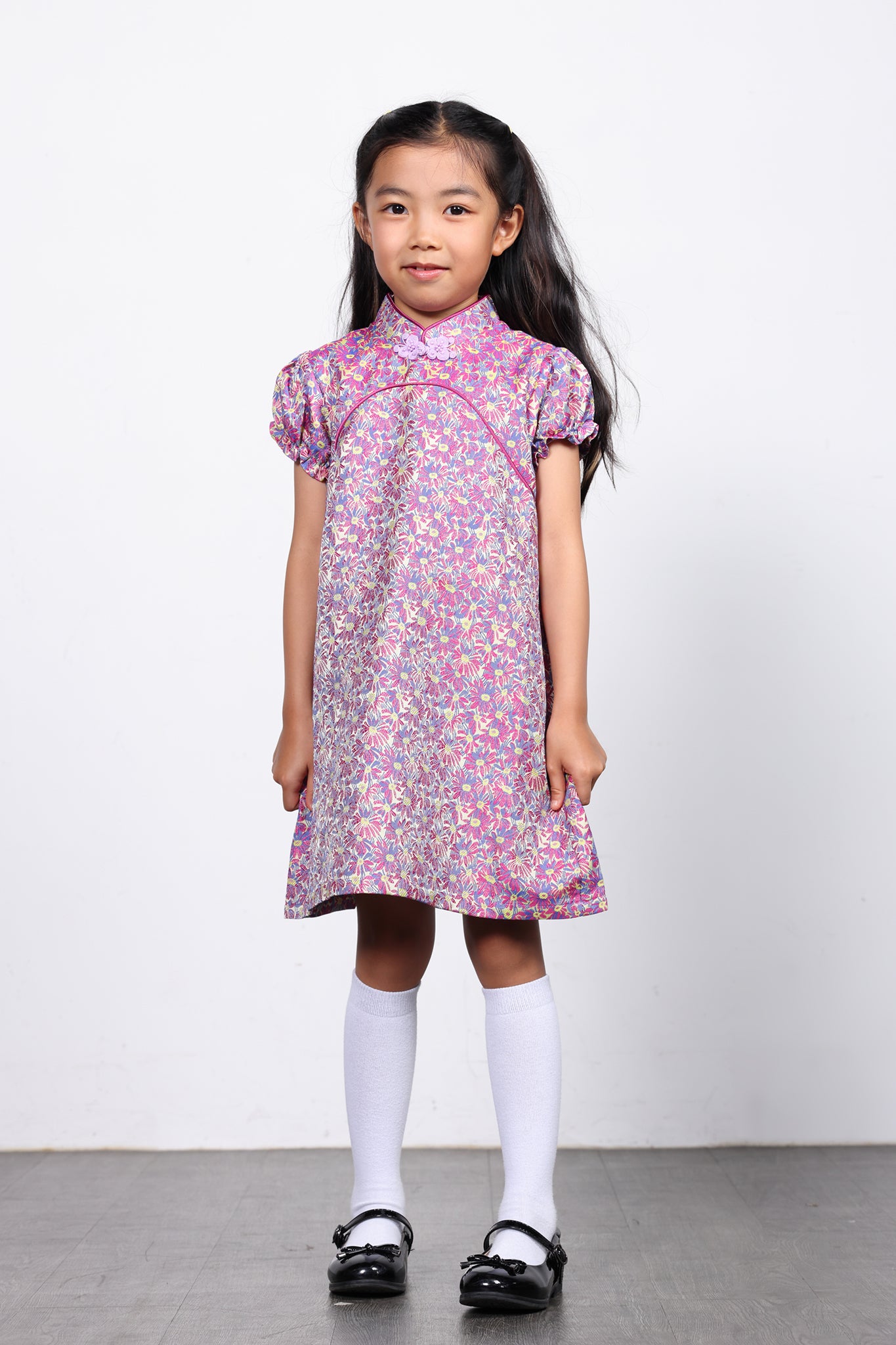 POPPY Girls' Daisy Brocade Cheongsam (Purple)