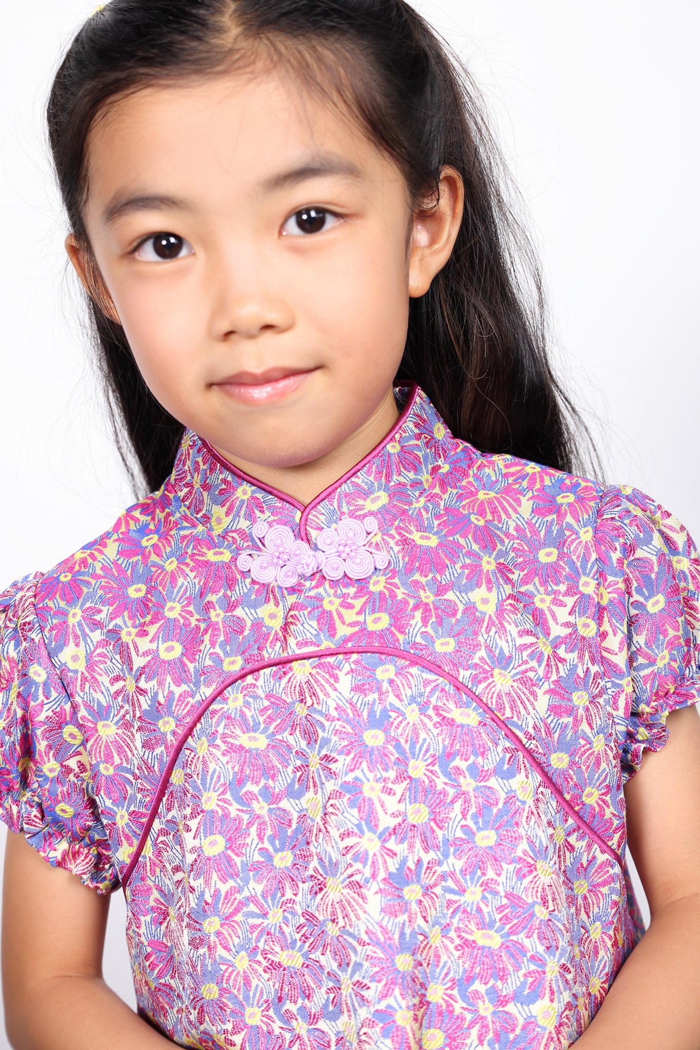 POPPY Girls' Daisy Brocade Cheongsam (Purple)
