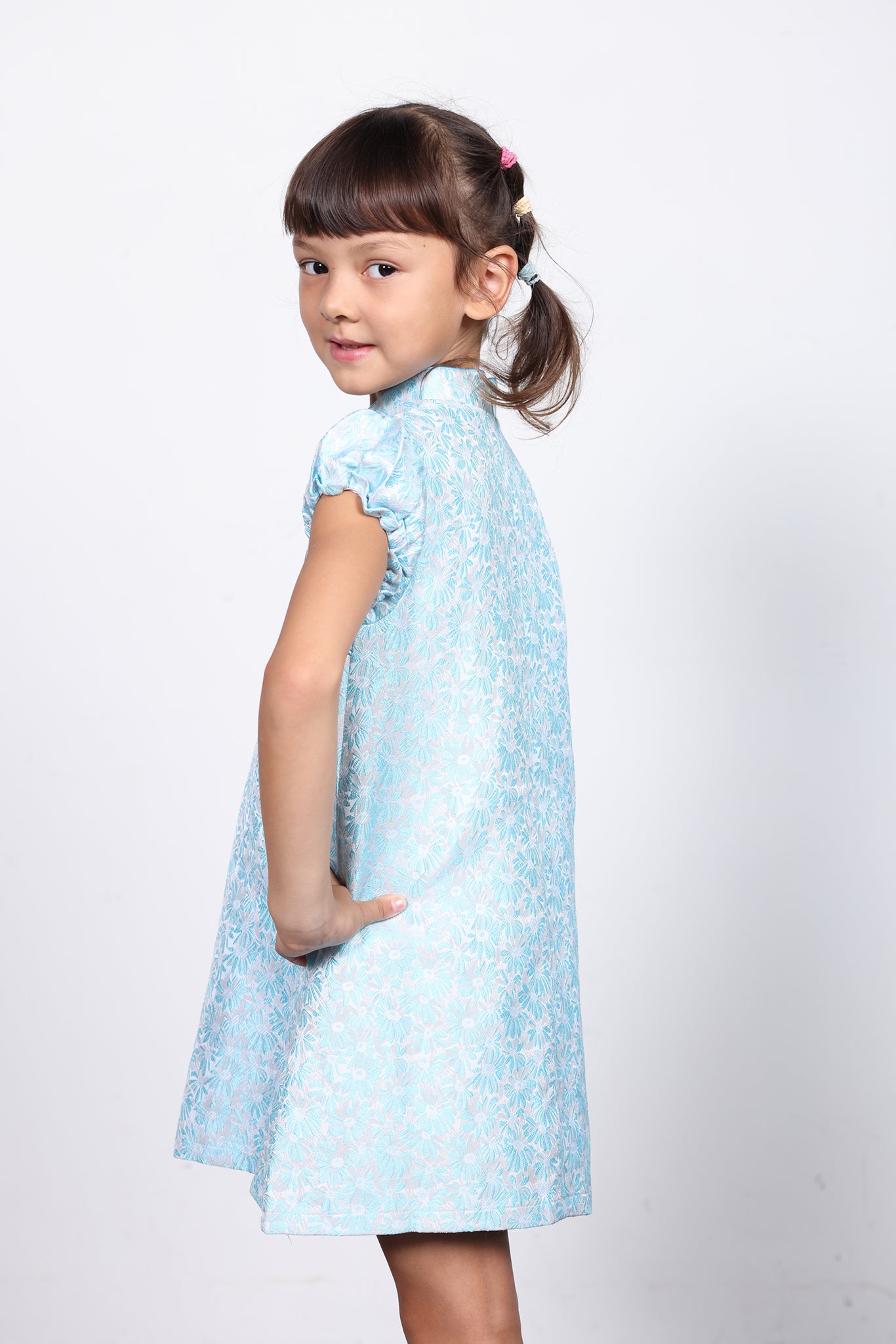 POPPY Girls' Daisy Brocade Cheongsam (Baby Blue)