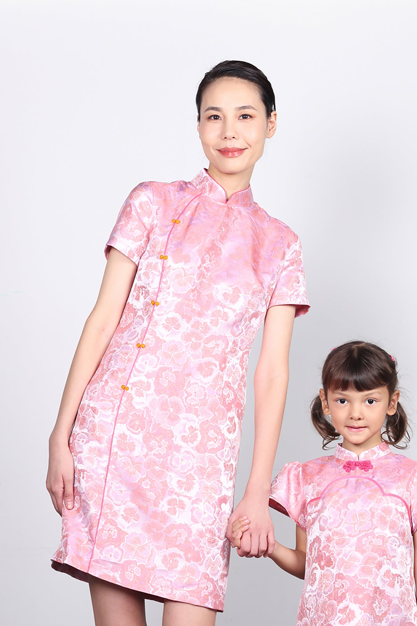 ROWENA Jqd Short slv Shift Cheongsam (Pink)