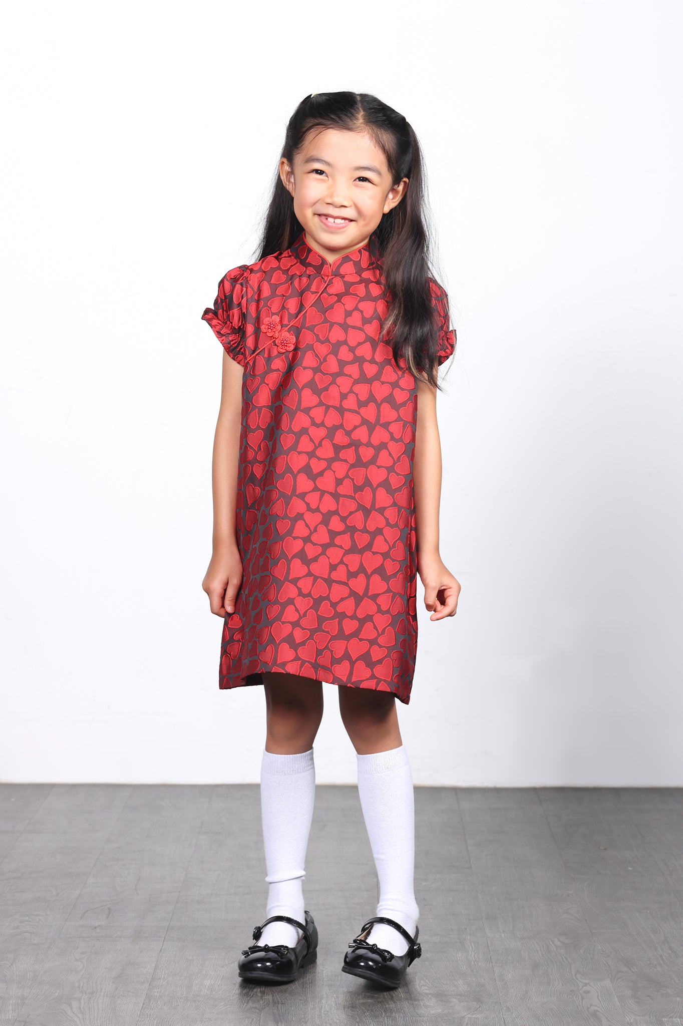 ROSA Girls' Heart Jacquard Cheongsam