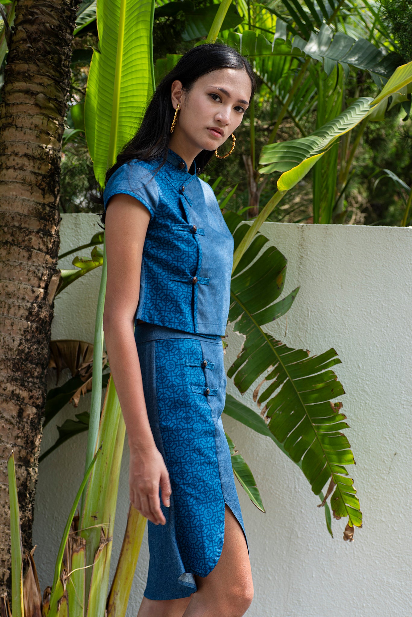 Yi-ming NELLA 牛仔短上衣(海軍藍色)
