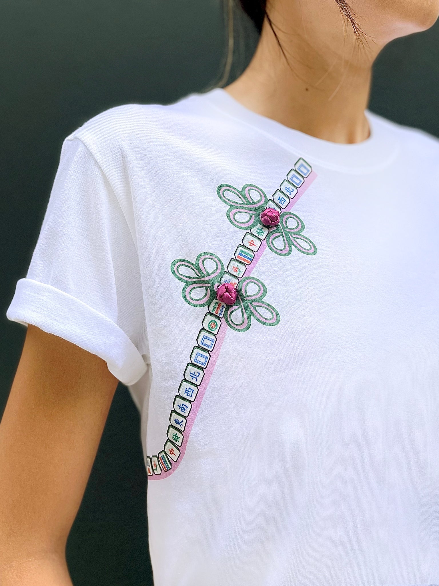 PETRA Mahjong Print Tee (Purple) - New Fit