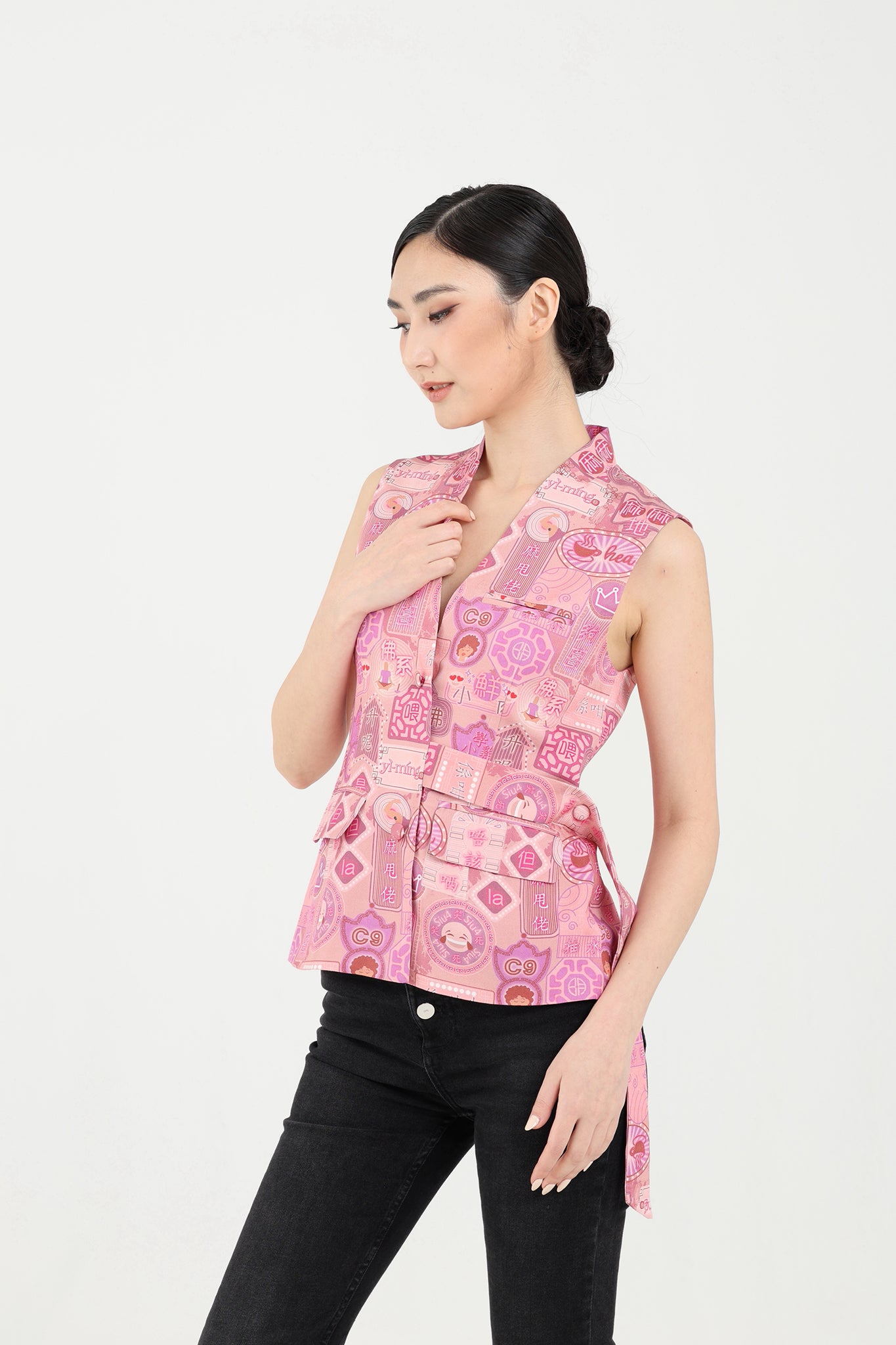 PHYLLIS Canton-slang Print Waistcoat