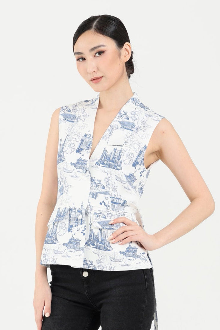 PHYLLIS Shanghai Print Waistcoat