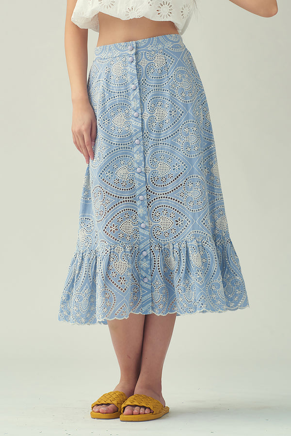 NORMA Gathered Skirt (Blue)