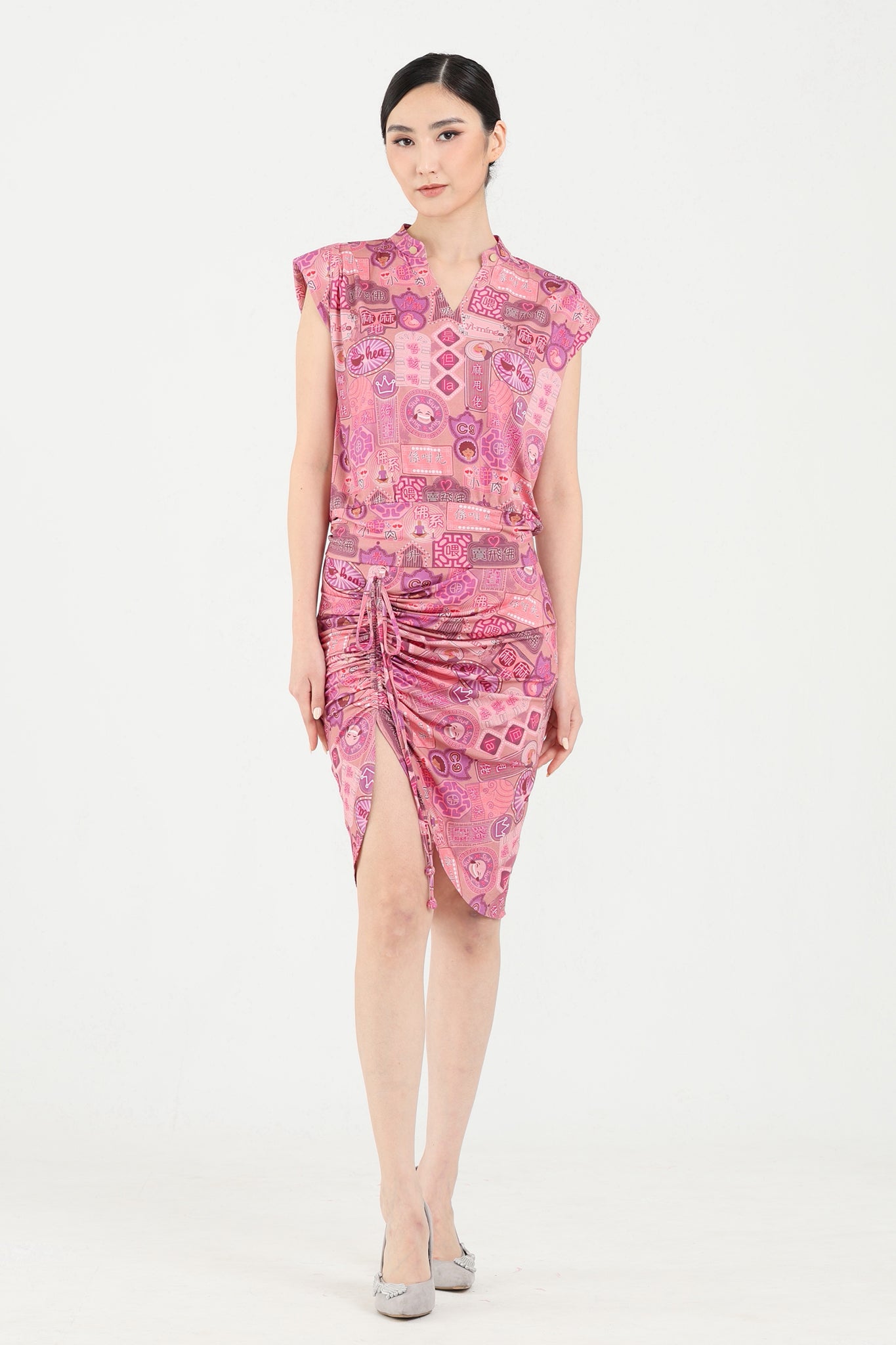 PATSY Canton-slang Print Jersey Top (Pink)