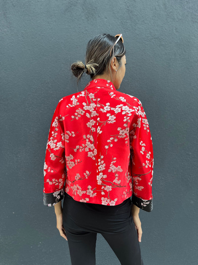 PANSY Plum Brocade Reversible Oriental Jkt