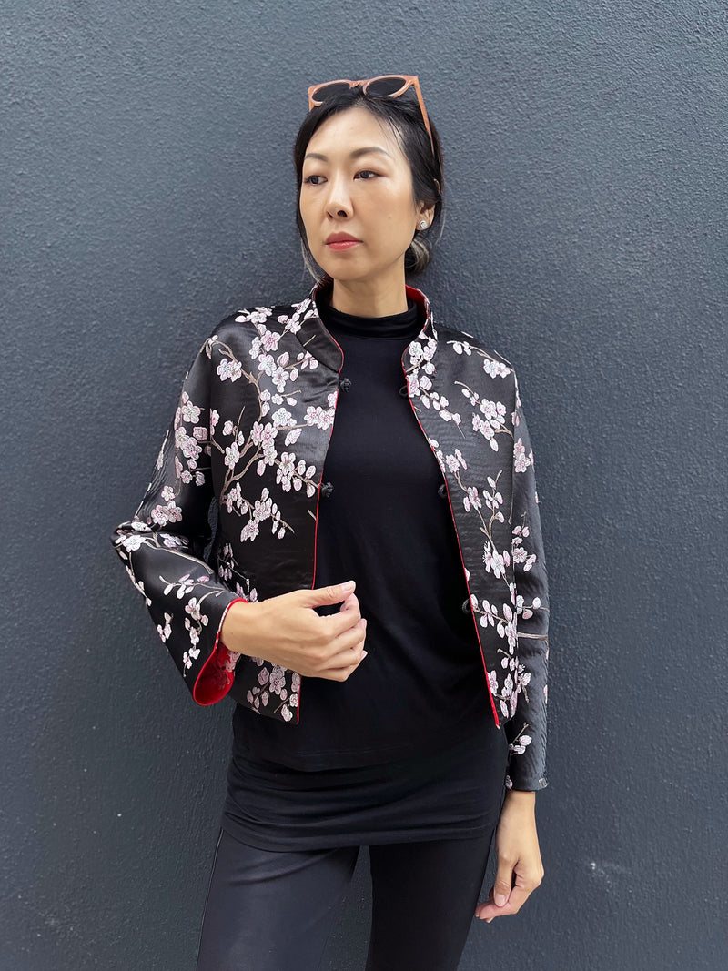 PANSY Plum Brocade Reversible Oriental Jkt