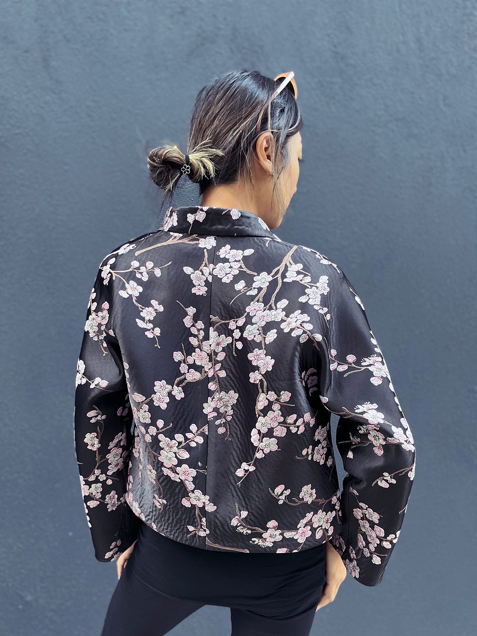 PANSY Plum Brocade Reversible Oriental Jkt