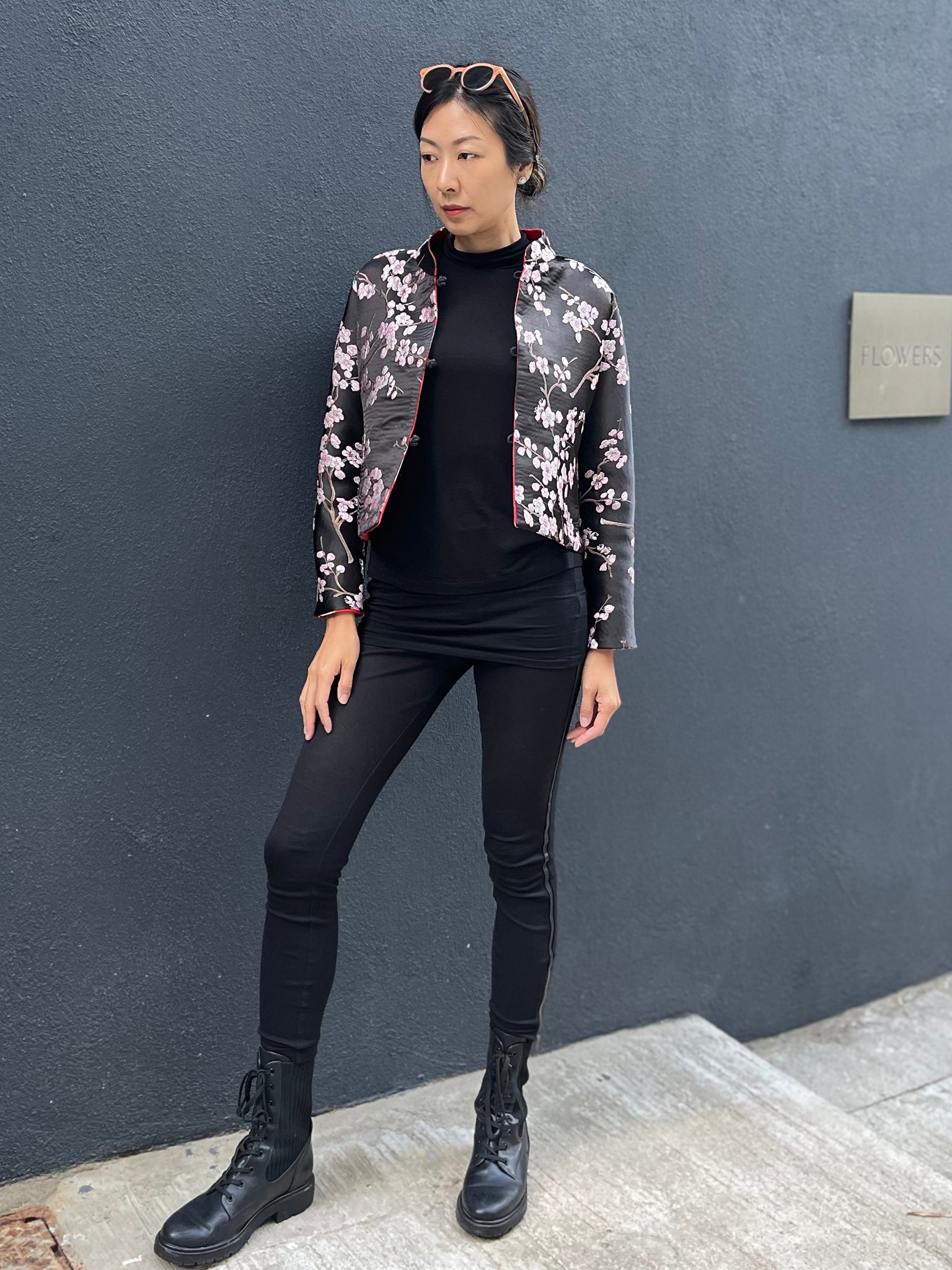 PANSY Plum Brocade Reversible Oriental Jkt
