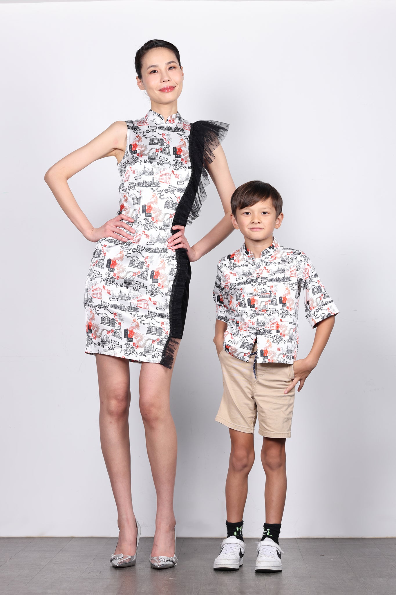 RILEY Kids' HK Print Kungfu Jacket (White)