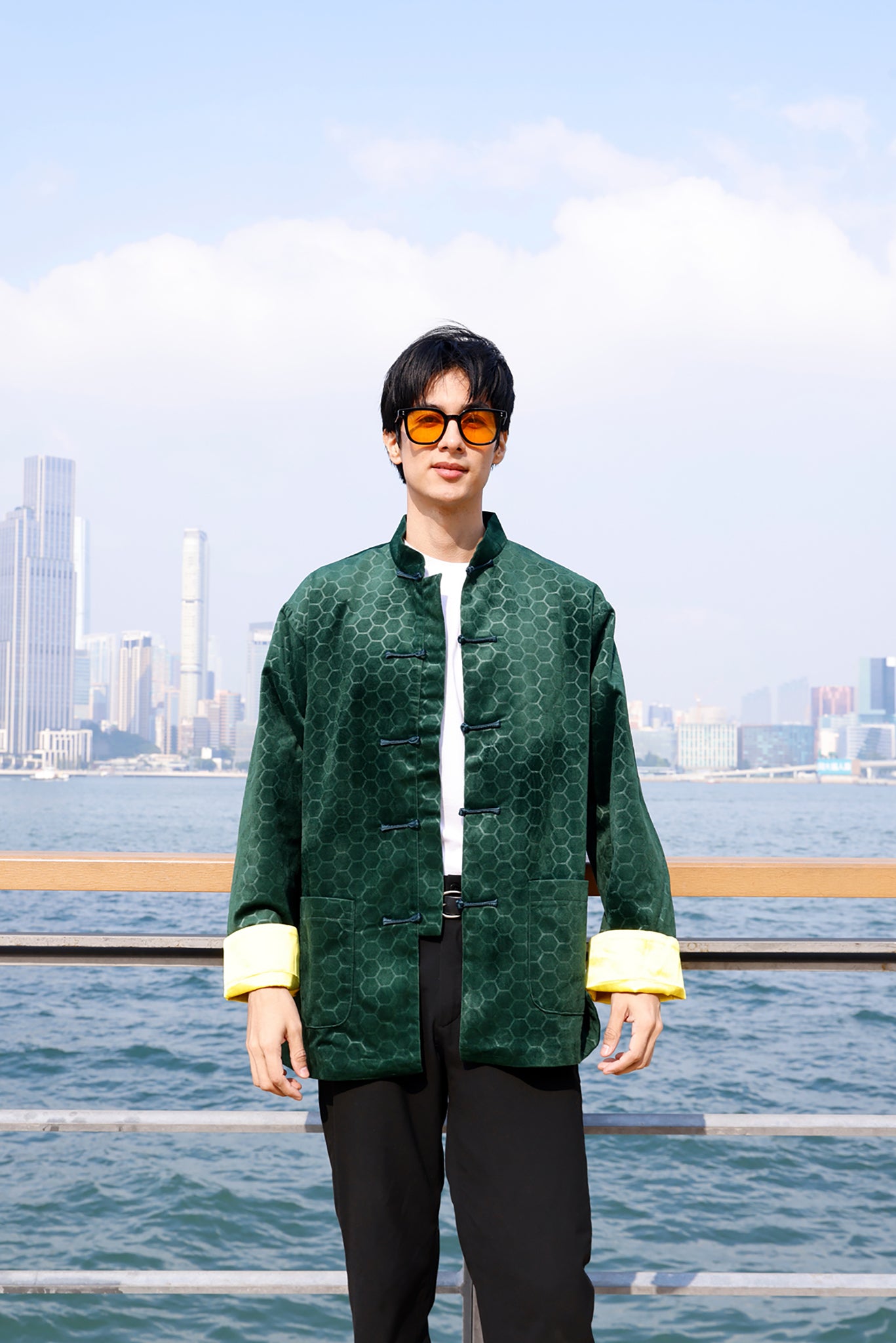 PERRY Unisex Honeycomb Velvet Kungfu Jacket (Military)